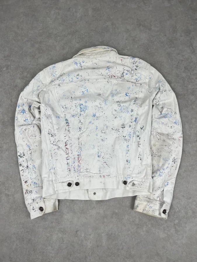 Versace Versace Royal Erased White Denim Jacket Size US S / EU 44-46 / 1 - 6 Thumbnail