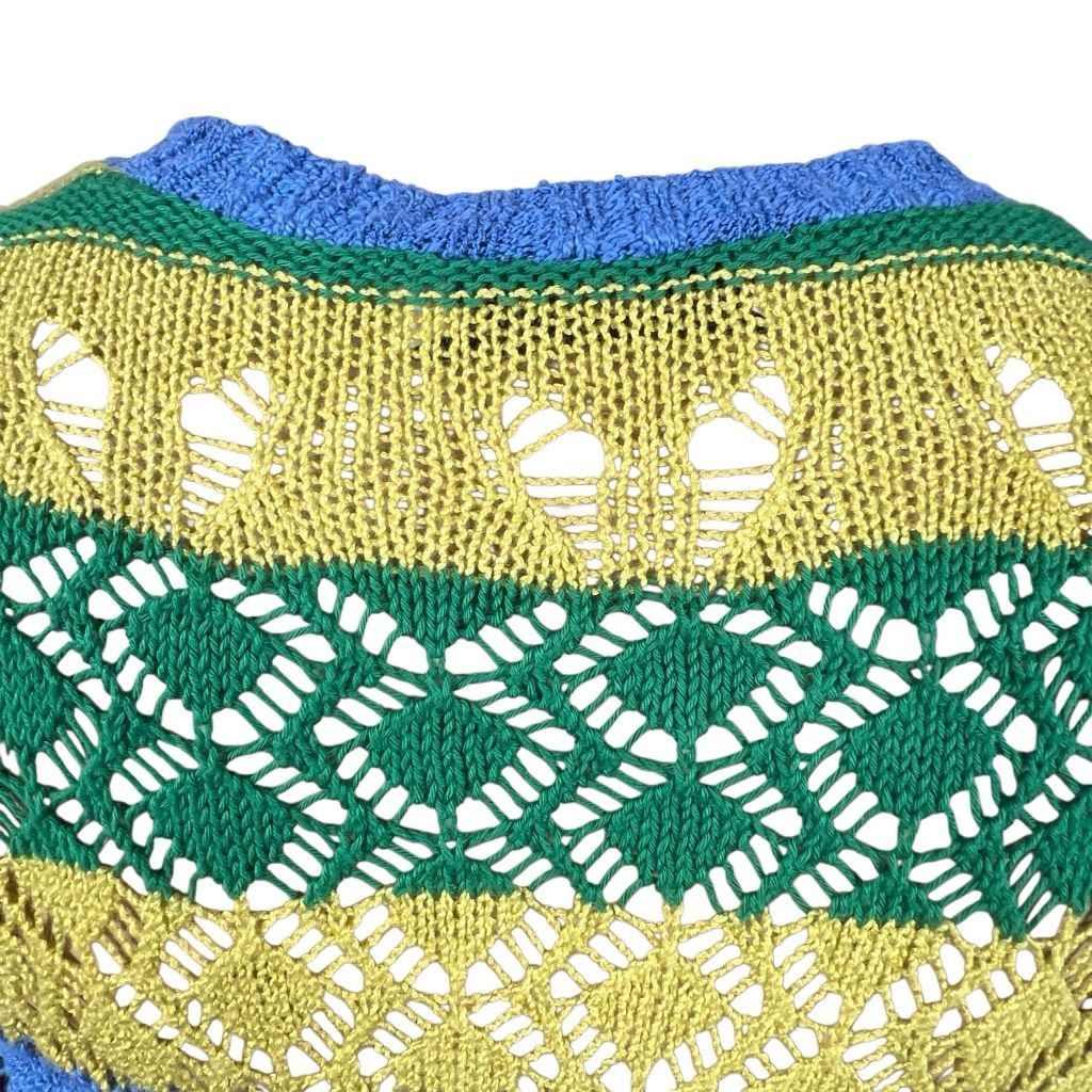 Zara Zara Knit Multicolor Open Weave Short Sleeve Sweater Top Size M (351) Size M / US 6-8 / IT 42-44 - 7 Thumbnail