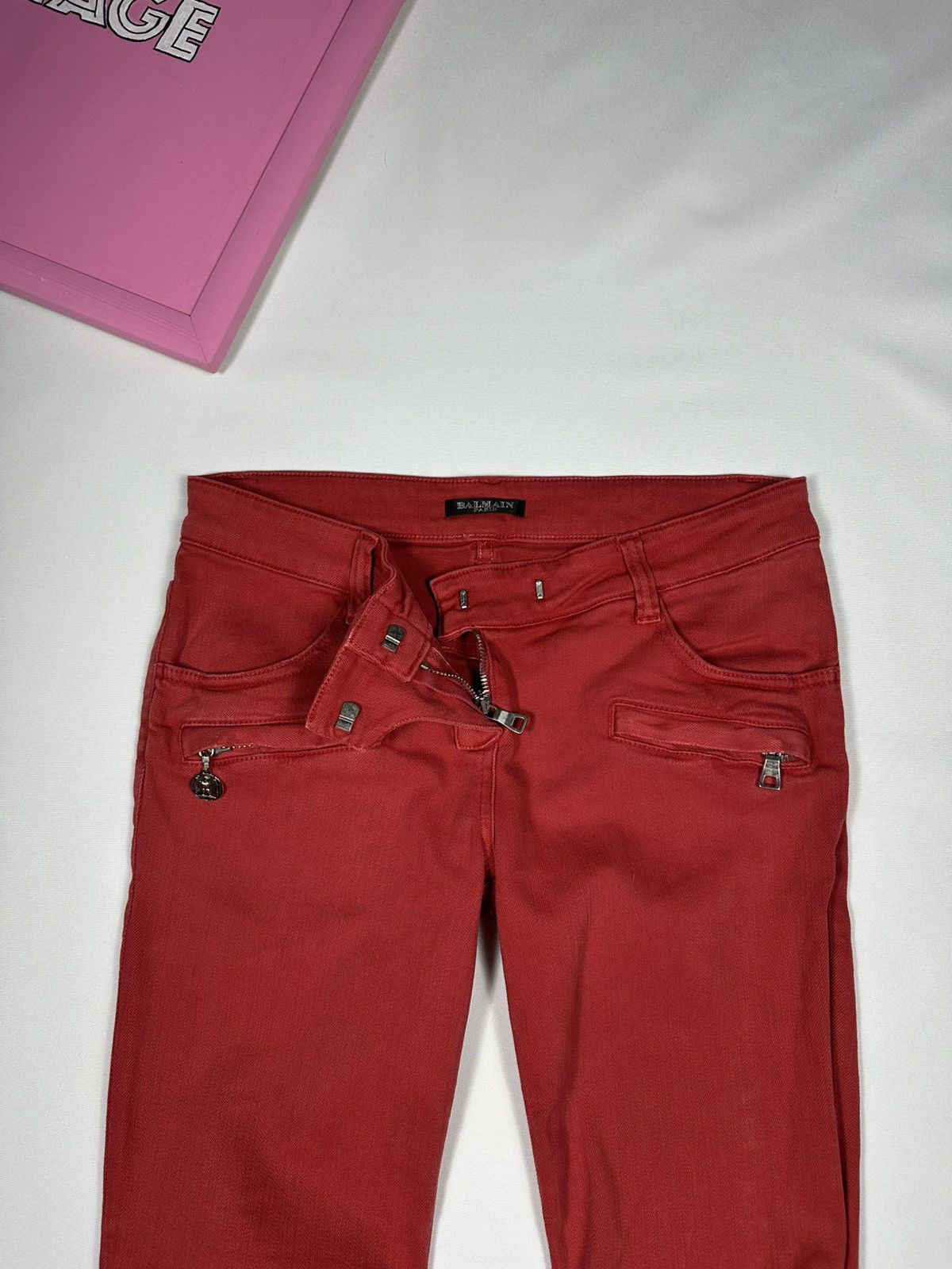 Balmain Balmain Paris Biker Jeans Pants Denim Low Rise Skinny Zipper Size 26" / US 2 / IT 38 - 7 Thumbnail
