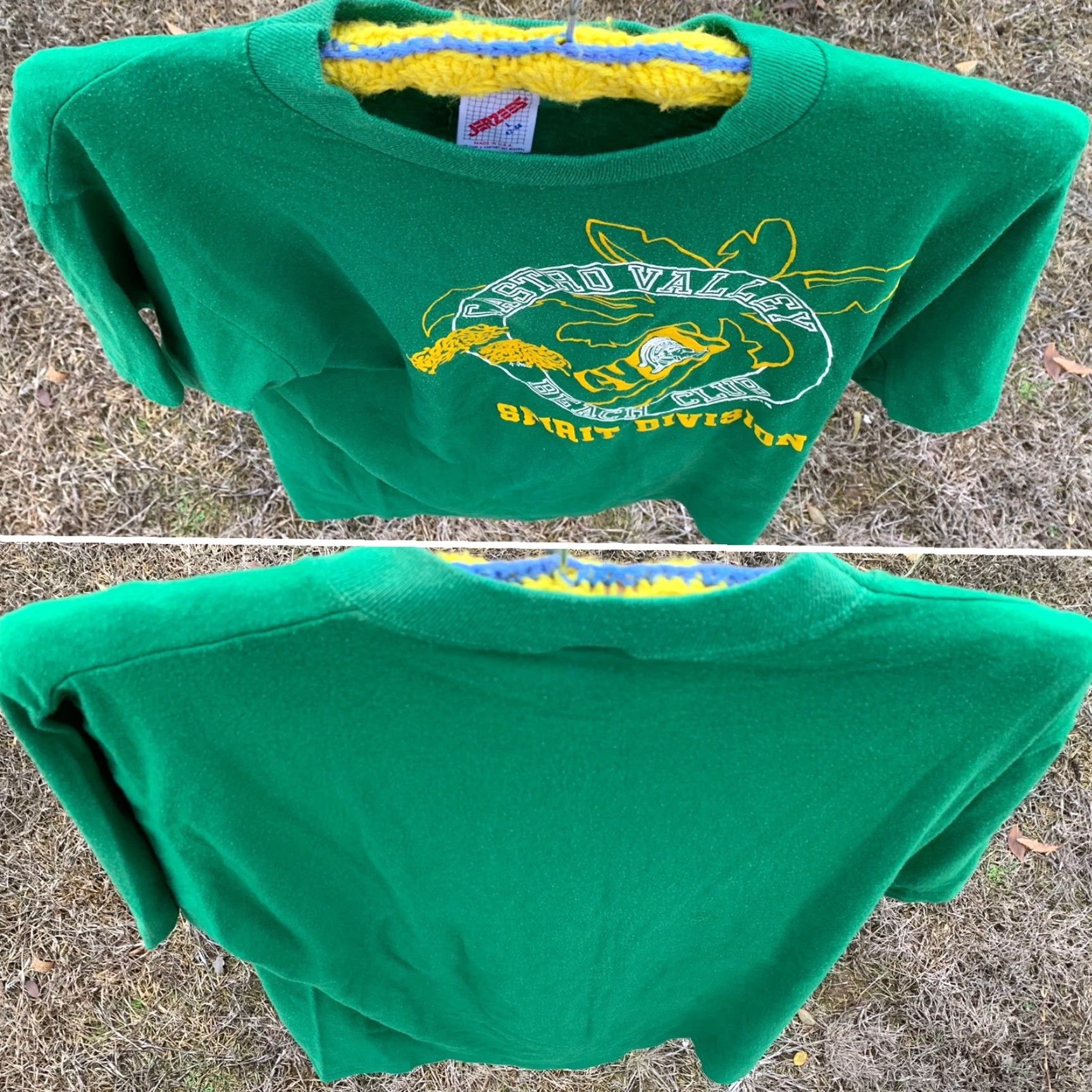 Jerzees VINTAGE Jerzees T-Shirt Men L Green 80s Beach Club Spirit Division Castro Valley 1988 Retro California Size US L / EU 52-54 / 3 - 4 Thumbnail