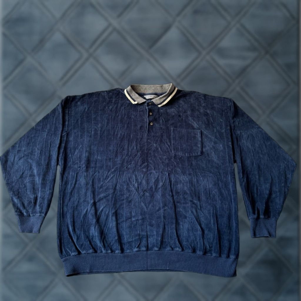 Vintage VINTAGE David Taylor Sweater Mens 2XL Blue Velour USA Golf Sweatshirt Sweater Size US XXL / EU 58 / 5 - 1 Thumbnail