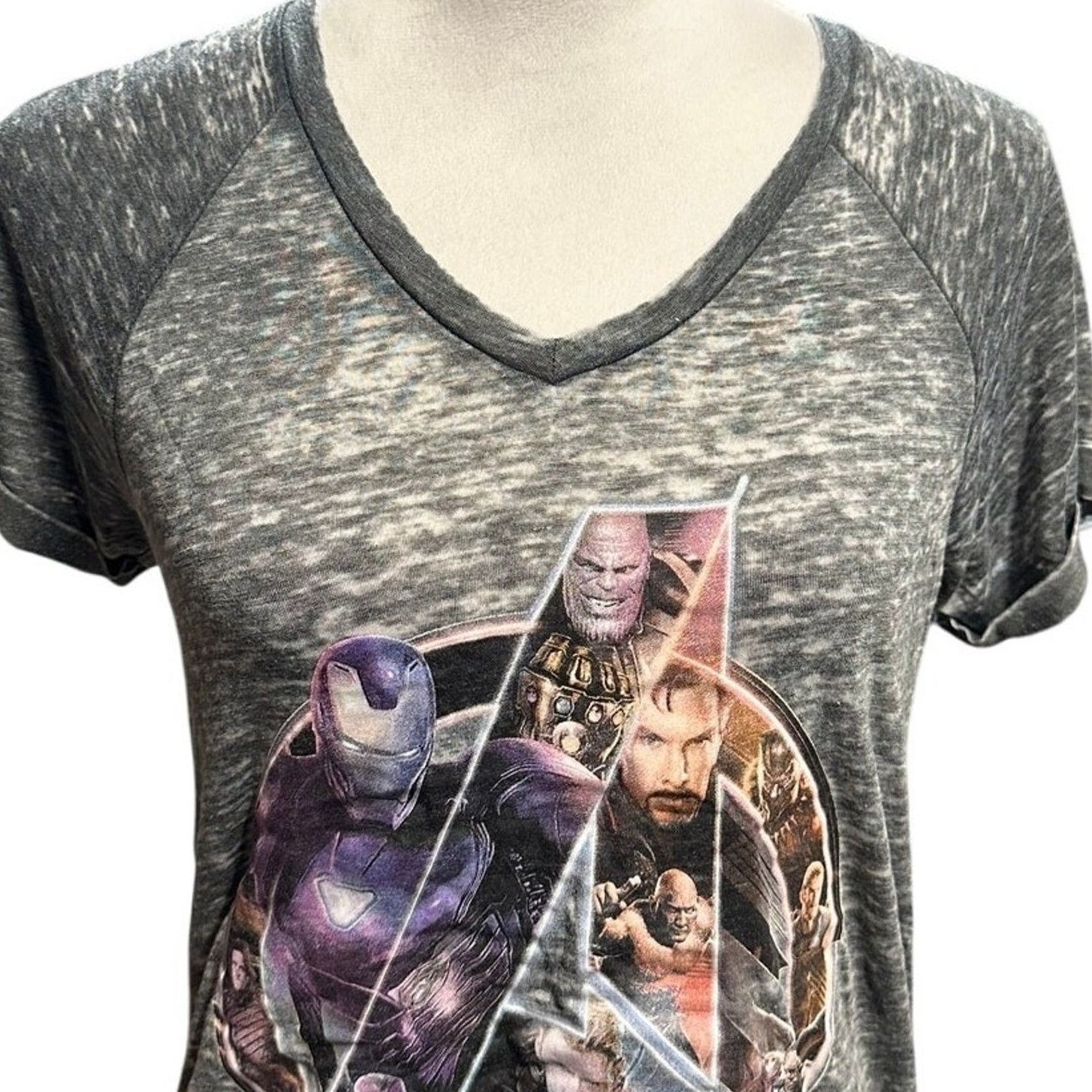 Marvel Comics Marvel Avengers Comics TShirt Short Sleeves VNeckline Gray S Size S / US 4 / IT 40 - 2 Thumbnail
