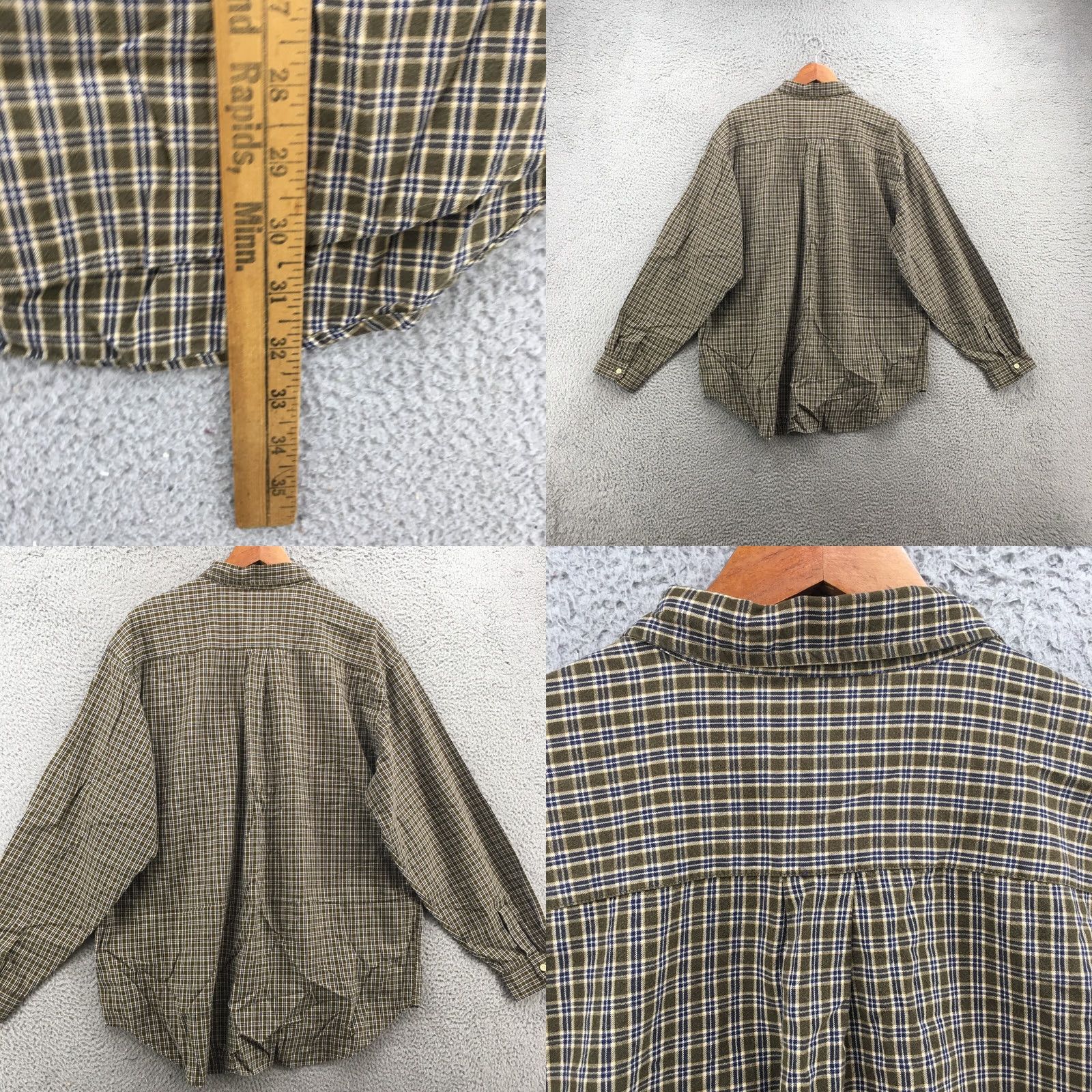 Abercrombie & Fitch Abercrombie & Fitch Button Down Long Sleeve Shirt Mens Large Green Cotton Plaid Size US L / EU 52-54 / 3 - 8 Thumbnail