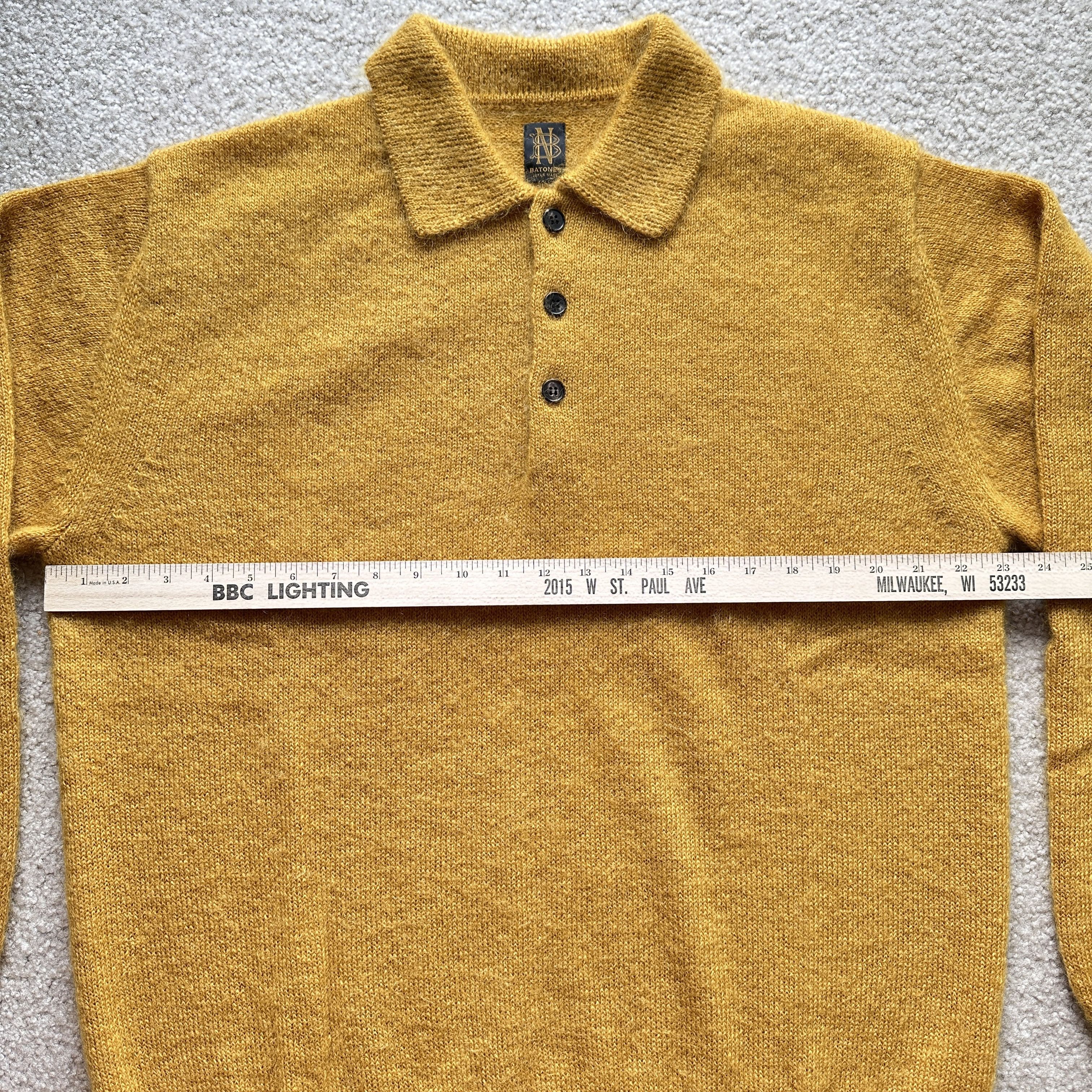 Batoner Batoner Pure 100% Mohair Polo Shirt Wool Collared Sweater Size US L / EU 52-54 / 3 - 5 Thumbnail