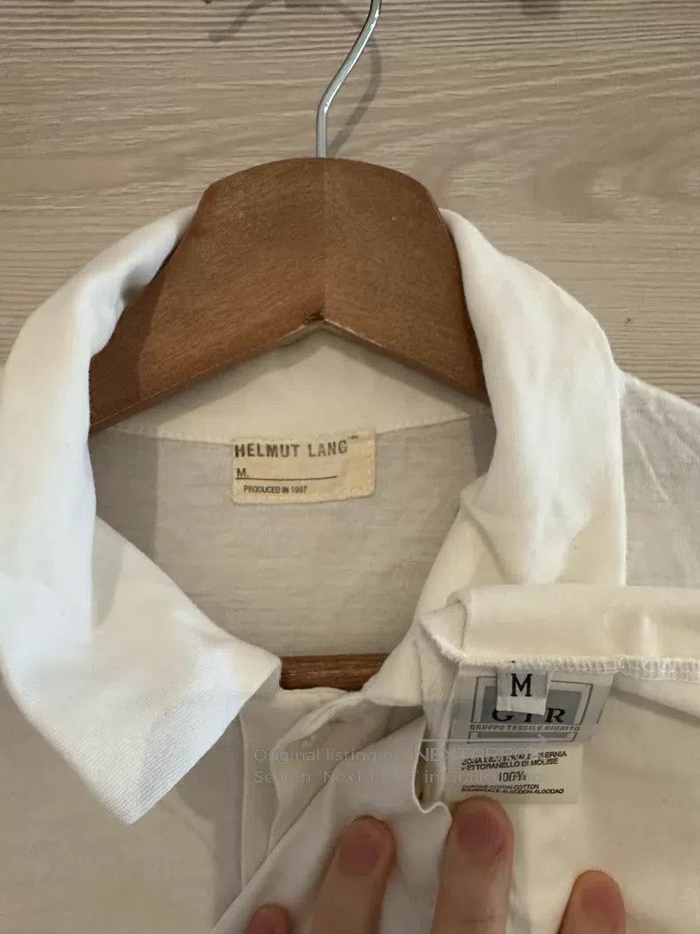Helmut Lang Helmut Lang White vintage cotton Polo shirt with rubber st Size US M / EU 48-50 / 2 - 4 Thumbnail