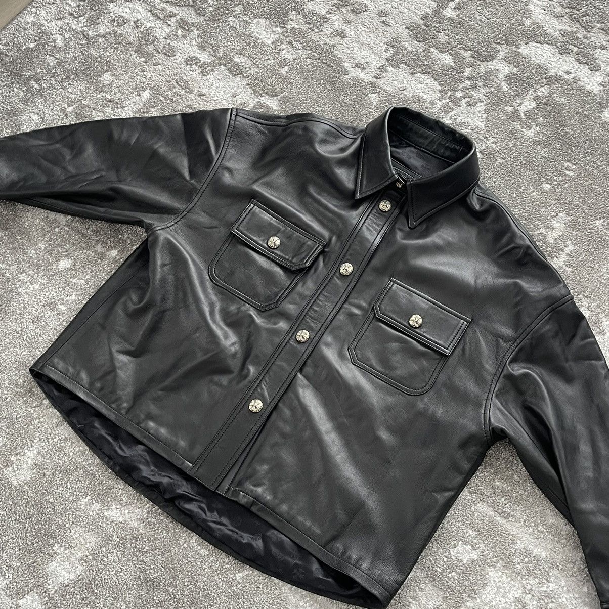 Chrome Hearts Chrome Hearts Black Leather Button Jacket Size US S / EU 44-46 / 1 - 12 Thumbnail
