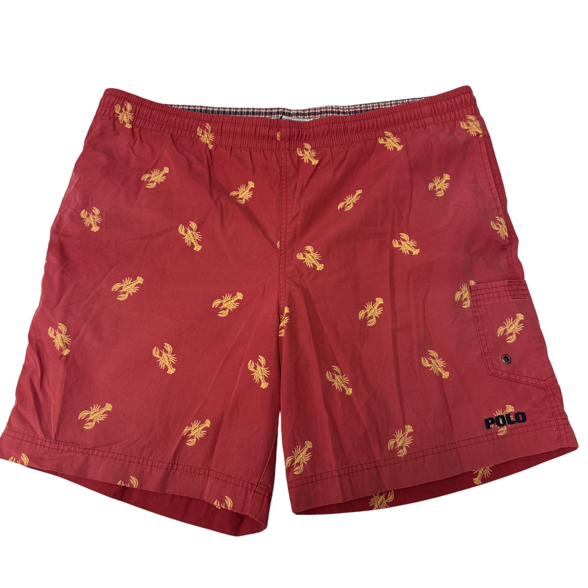 Polo Ralph Lauren Vtg Polo Ralph Lauren Red LOBSTERS CRAWFISH Swim Trunks Size US 40 / EU 56 - 2 Thumbnail