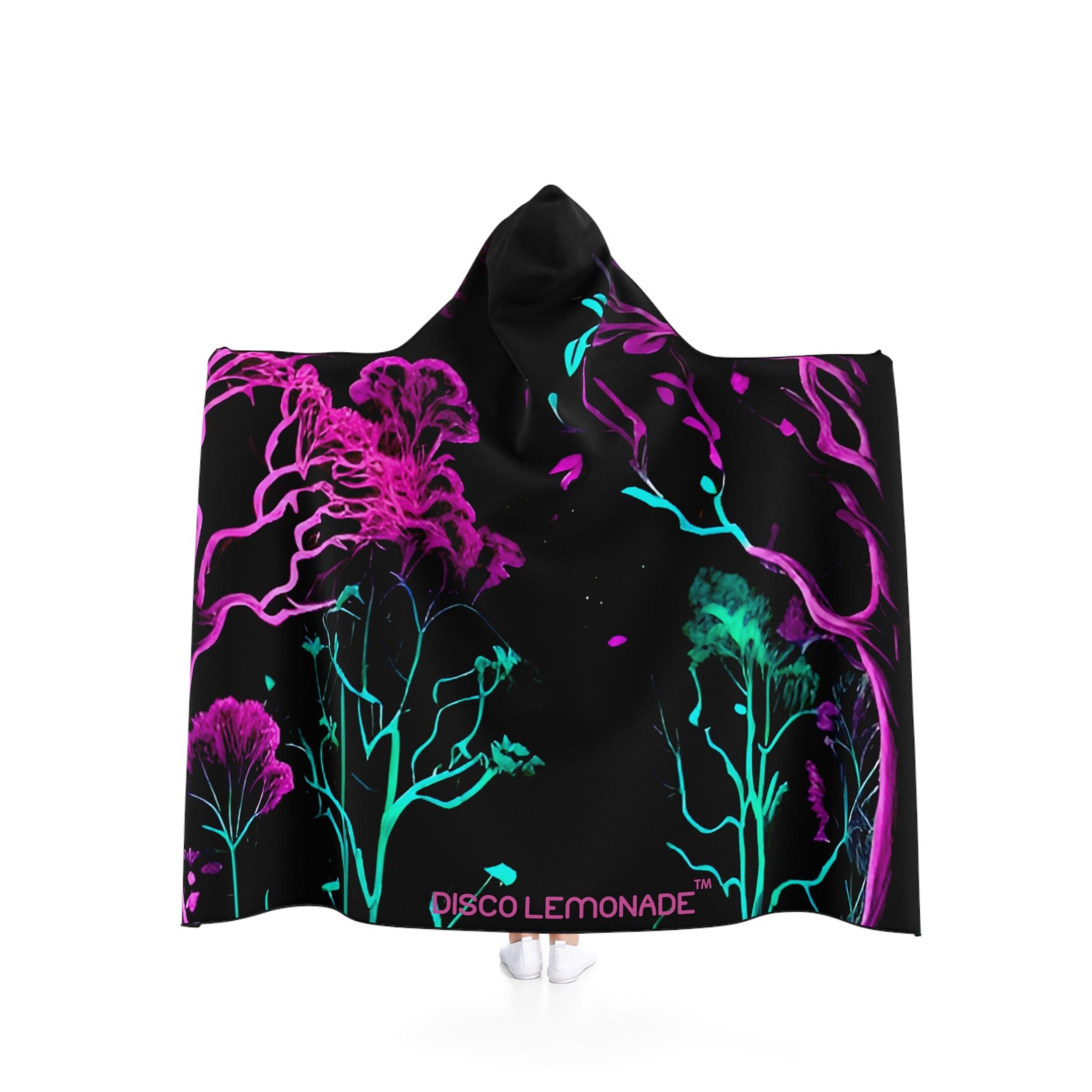 image of Disco Lemonade Neon,forest, Rave, Cloak,hooded Blanket, Women's