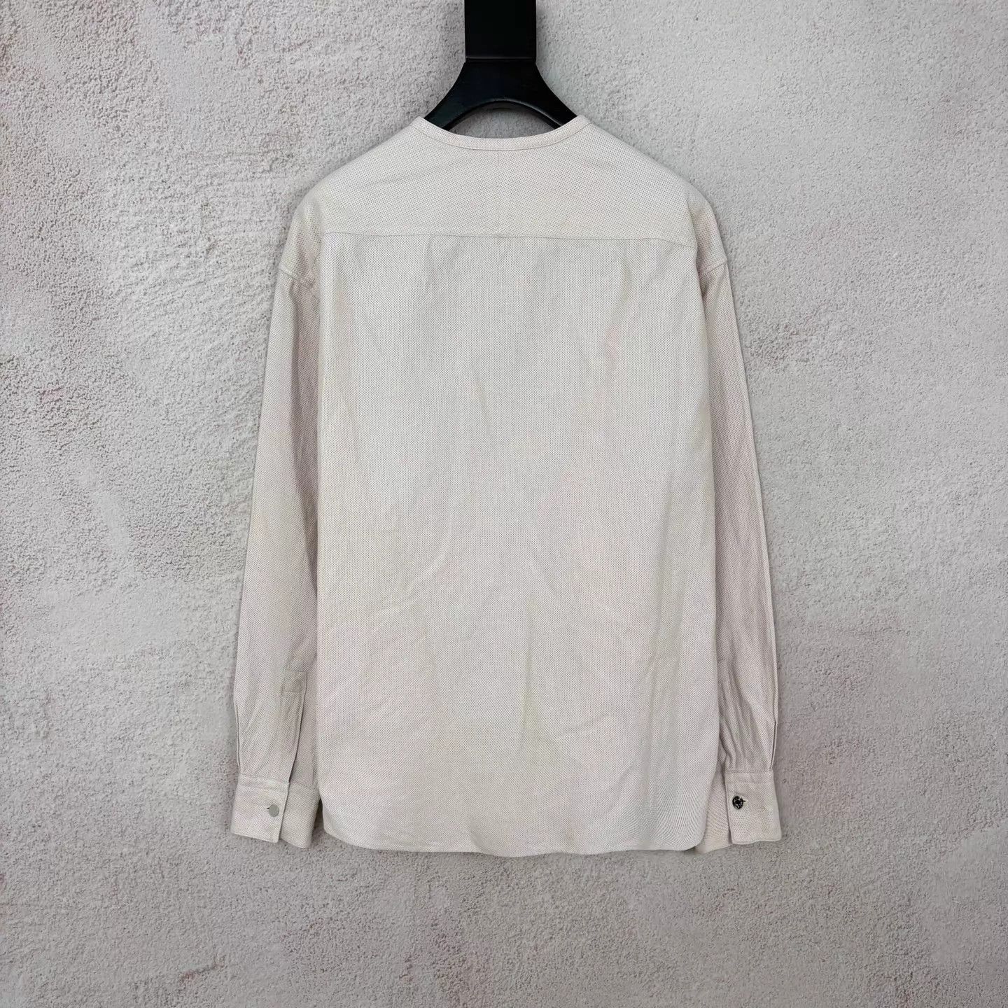 Hermes Hermes Old Money Pale Collarless Linen Shirt 39 Size US M / EU 48-50 / 2 - 2 Thumbnail