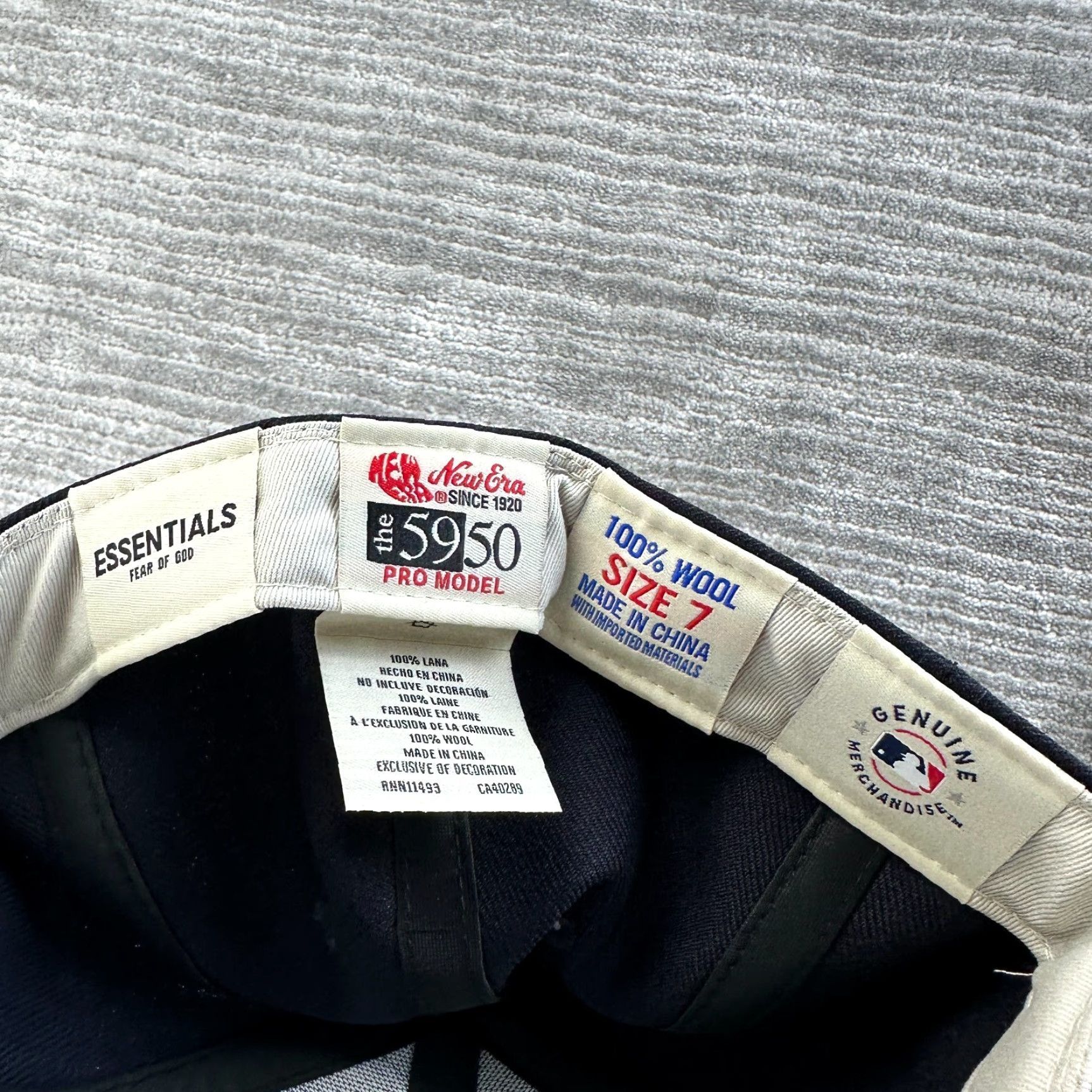 Fear of God Fear Of God Hat Cap Mens Fitted 7 Navy Blue New Era Wool Essentials Size ONE SIZE - 5 Thumbnail