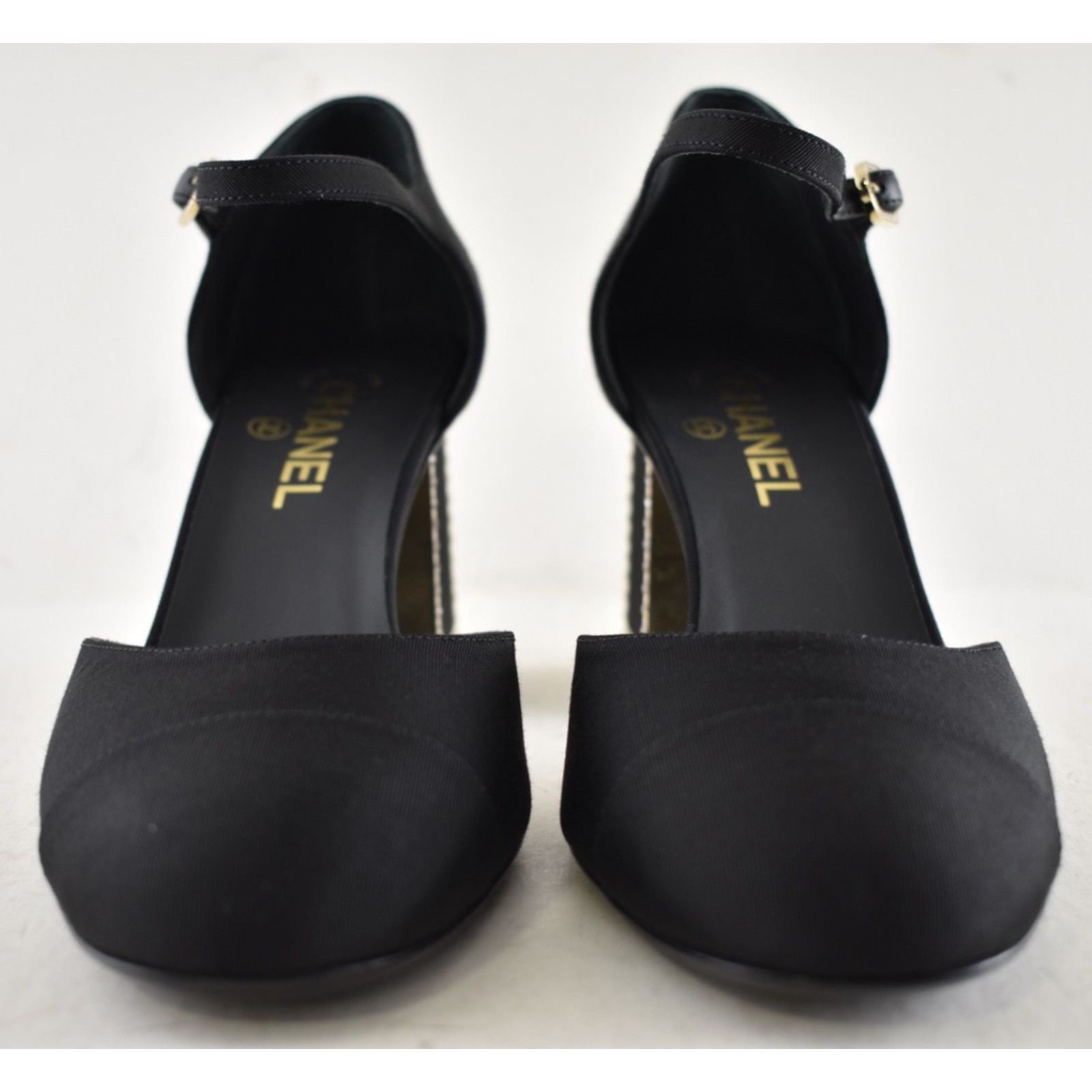 Chanel Chanel Black Crystal CC Gold Mary Jane Block Heel Pumps 40 Size US 10 / IT 40 - 10 Thumbnail