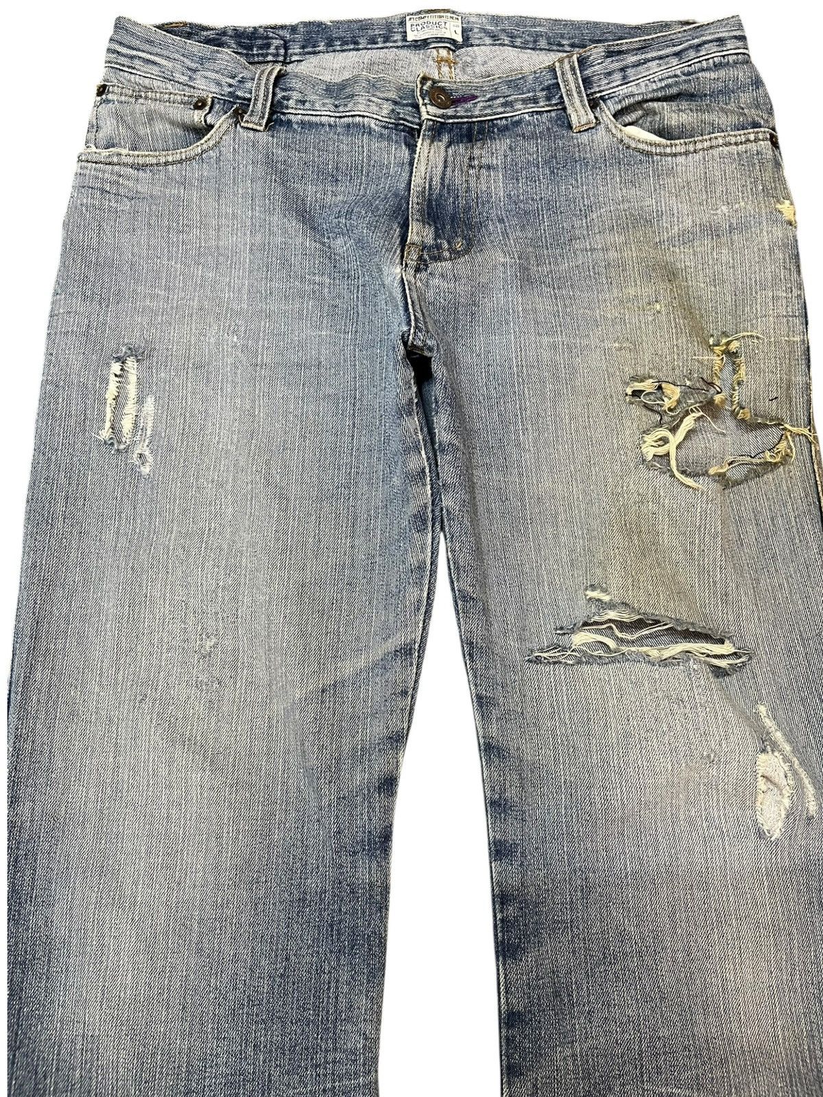 Japanese Brand Vintage Product Classic Embroidery Distressed Denim Size US 35 - 2 Thumbnail
