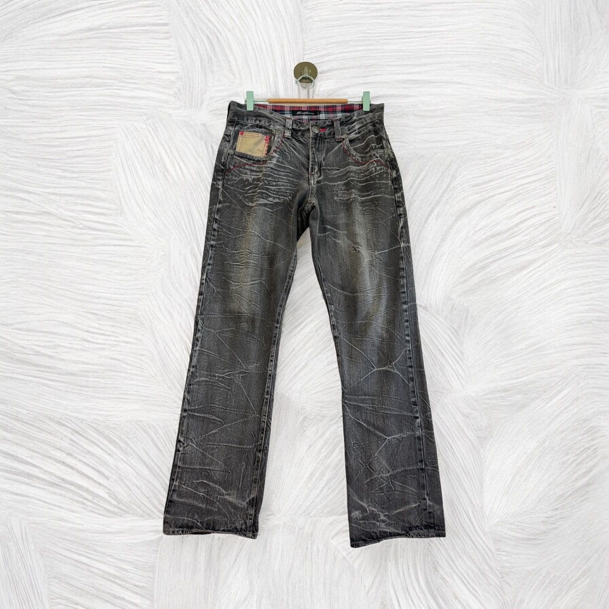 If Six Was Nine × Japanese Brand × Le Grande Bleu (L.G.B.) ROOT THREE CLAWS MARK DISTRESSED THUNDERS DENIM Size US 31 - 2 Thumbnail