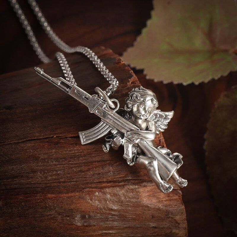 Jewelry × Vintage Little Angle Chain Necklace With Gun Size ONE SIZE - 3 Thumbnail