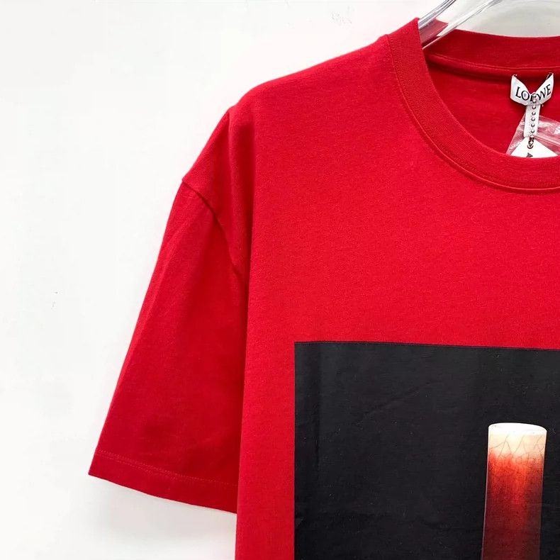 Loewe Loewe Red ceramic photographic printed cotton round neck s Size S / US 4 / IT 40 - 3 Thumbnail