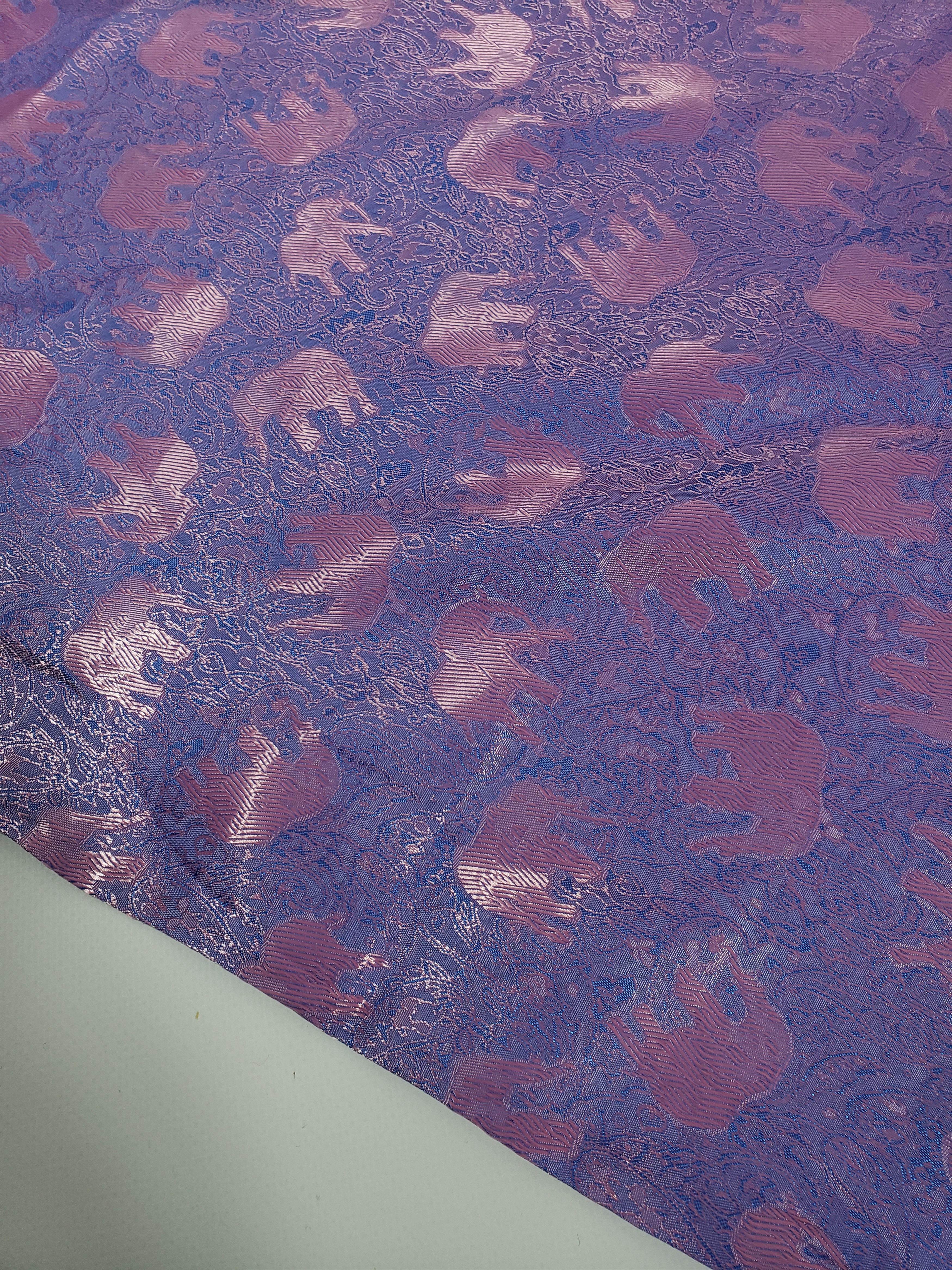 Other 100% Silk Scarf ELEPHANTS violet Size ONE SIZE - 9 Thumbnail
