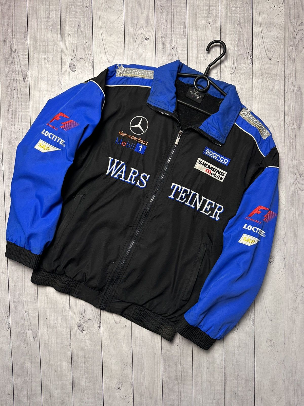 image of Vintage Mercedes Benz Racing Jacket Mclaren Formula 1 Size M in Blue, Men's