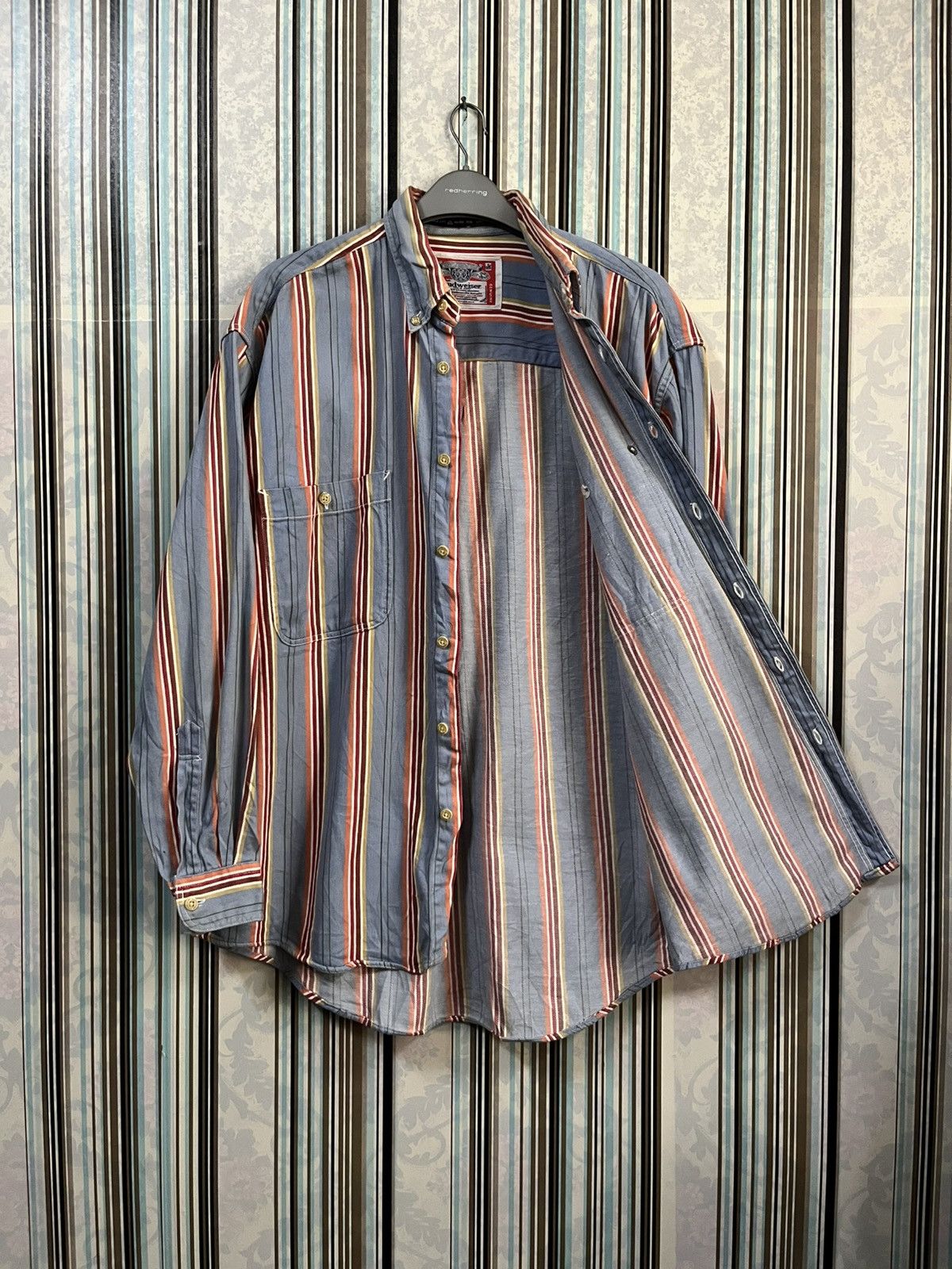 Budweiser 1990s striped double pockets multicolor #I Size US M / EU 48-50 / 2 - 4 Thumbnail