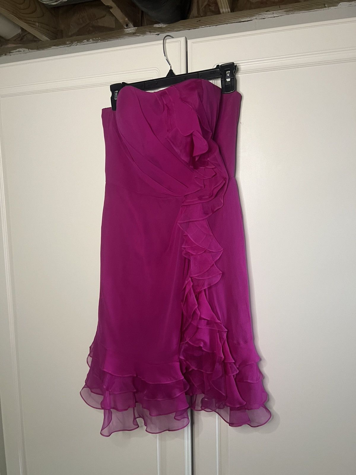 Vintage Y2K 100% Silk Ruffle Cocktail Dress Size XS / US 0-2 / IT 36-38 - 4 Thumbnail