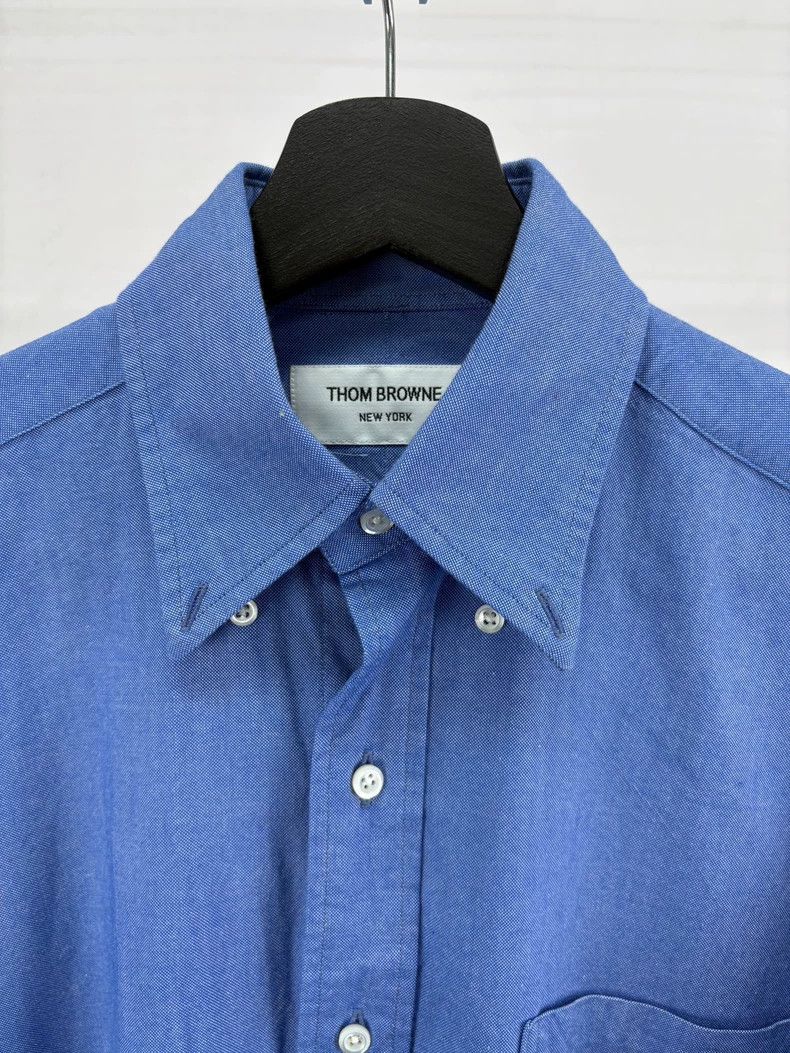 Thom Browne Thom Browne Blue four stripe shirt Size US L / EU 52-54 / 3 - 3 Thumbnail