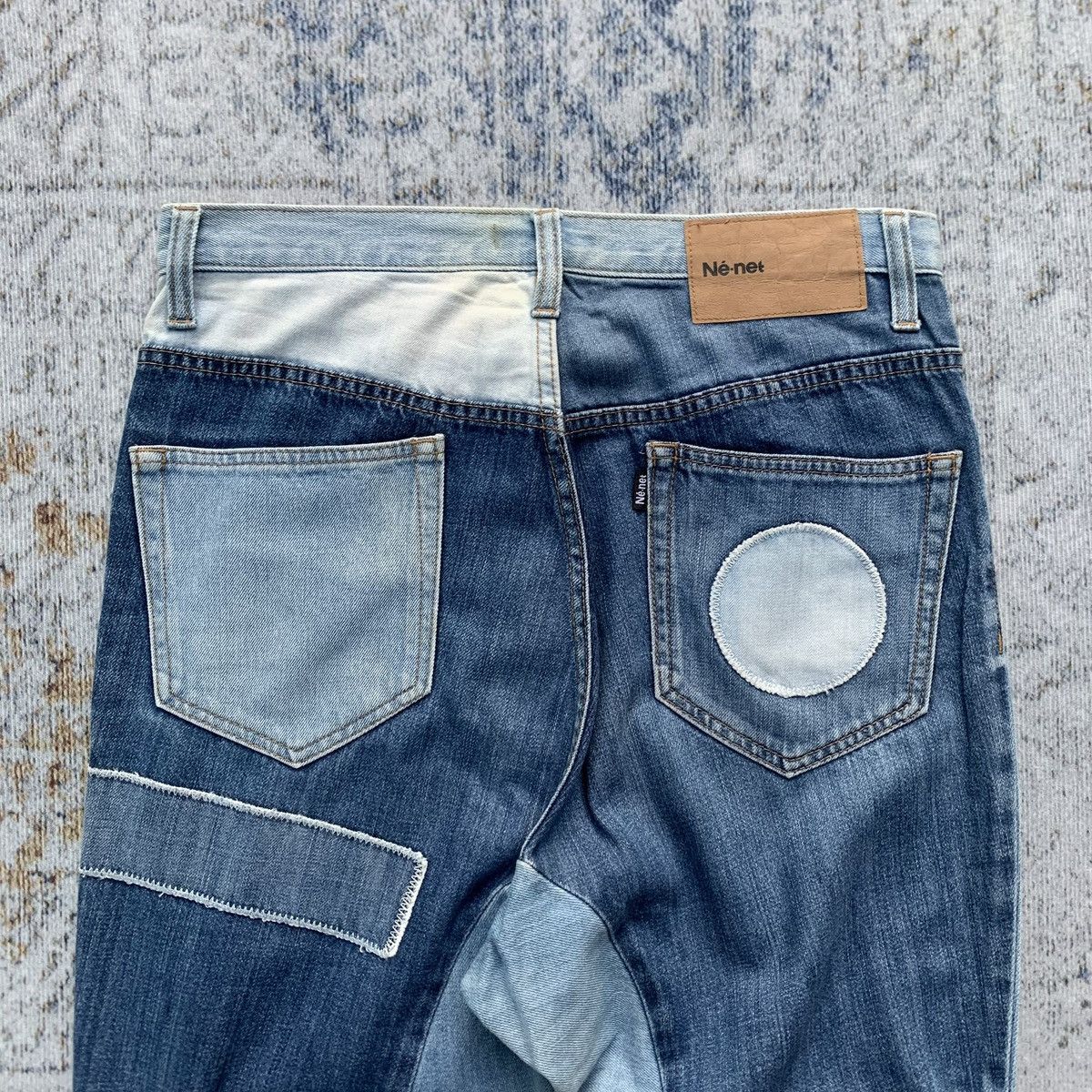 Issey Miyake × Japanese Brand × Ne-Net 2000s Ne-net Patchwork Issey Miyake Wide Baggy Denim Pants Size US 30 / EU 46 - 2 Thumbnail