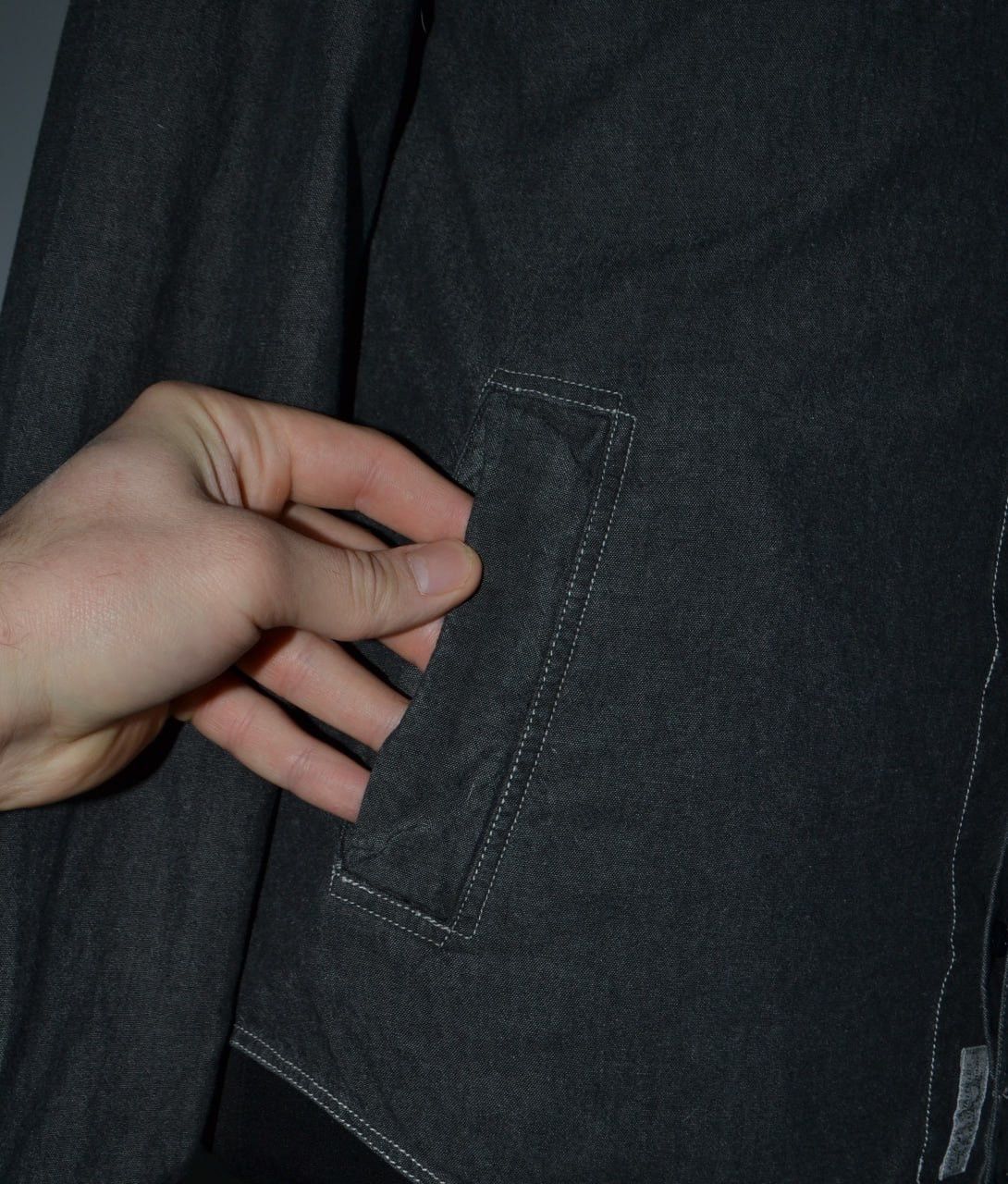Allsaints All Saints Dye Cotton Wash Chambray Hooded Shirt Size M Size US M / EU 48-50 / 2 - 7 Thumbnail