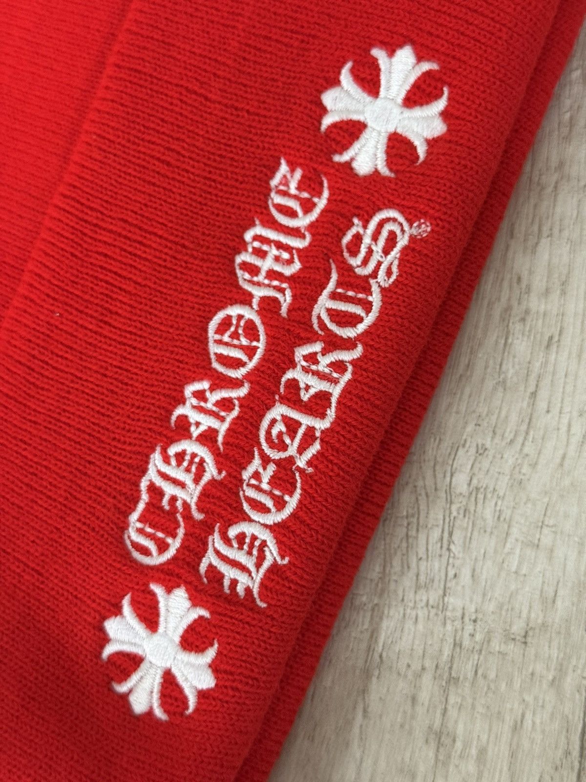 Chrome Hearts Chrome Hearts Logo Red Beanie Size ONE SIZE - 3 Thumbnail
