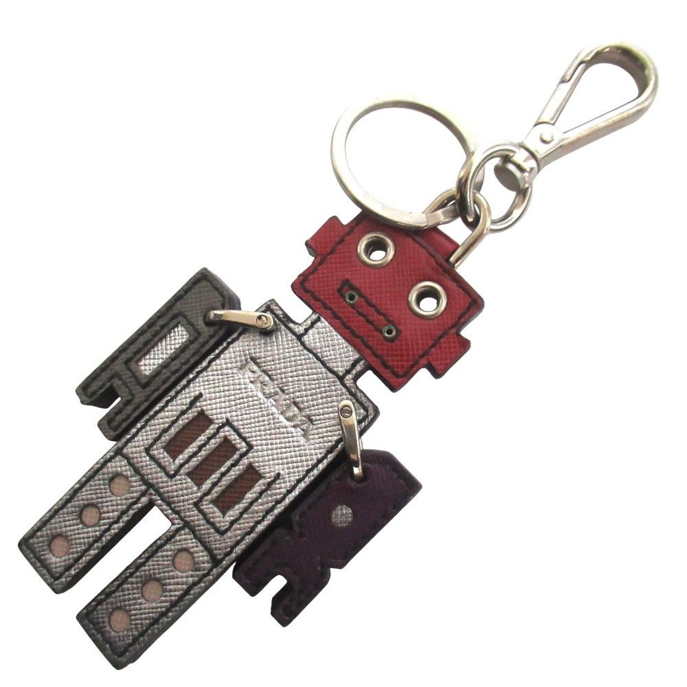 Prada Prada Prada Saffiano Leather Robot Key Holder Bag Charm Leather Charm DUTY FREE for USA Size ONE SIZE - 1 Thumbnail