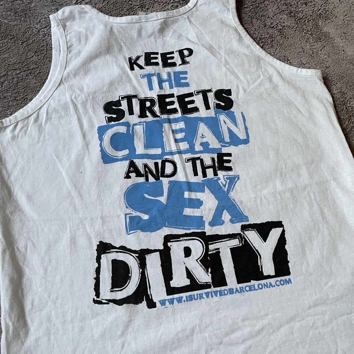 Vintage Vintage Y2K ADULT “ STREETS CLEAN SEX DIRTY “ FUNNY TANK TOP |  Grailed