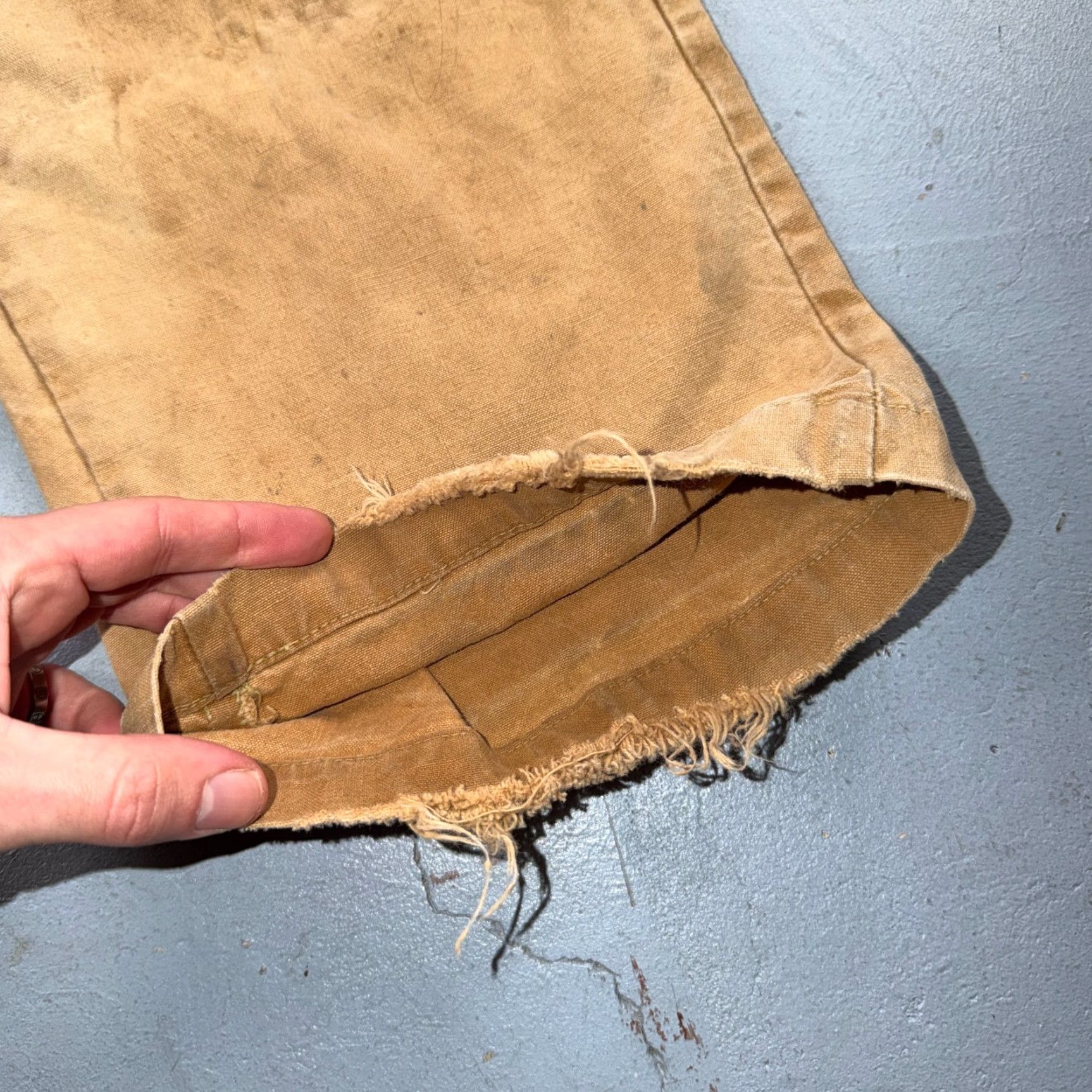 Vintage VINTAGE Duxbak Pants Falcon 28x27 Khaki Casual Creased Outdoor Rockabilly 50s 60s Mens Size US 28 / EU 44 - 4 Thumbnail