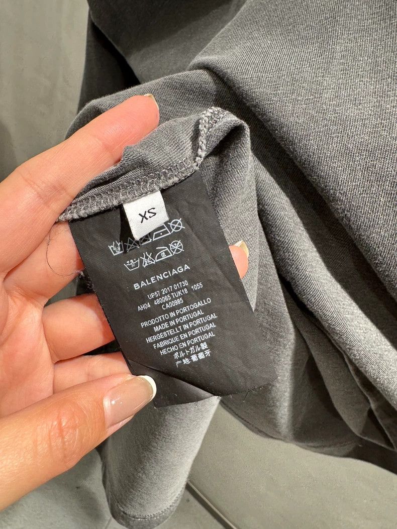 Balenciaga Balenciaga Charcoal back embroidered monogram short sleeve Size US XS / EU 42 / 0 - 5 Thumbnail