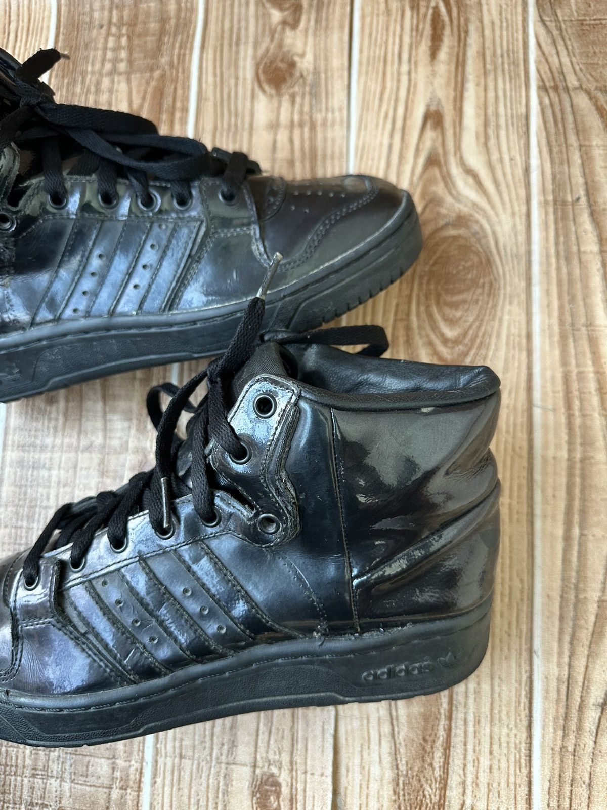 Adidas × Jeremy Scott Ss13 Adidas Jeremy Scott JS Wings 2.0 Patent Black Size US 6.5 / EU 39-40 - 13 Thumbnail
