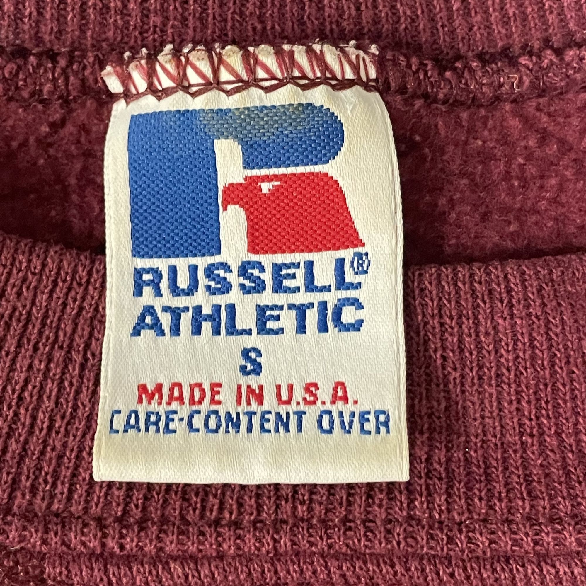 Russell Athletic Vtg Russell Athletic USA Maroon V STITCH Gym Sweatshirt Size US S / EU 44-46 / 1 - 3 Thumbnail