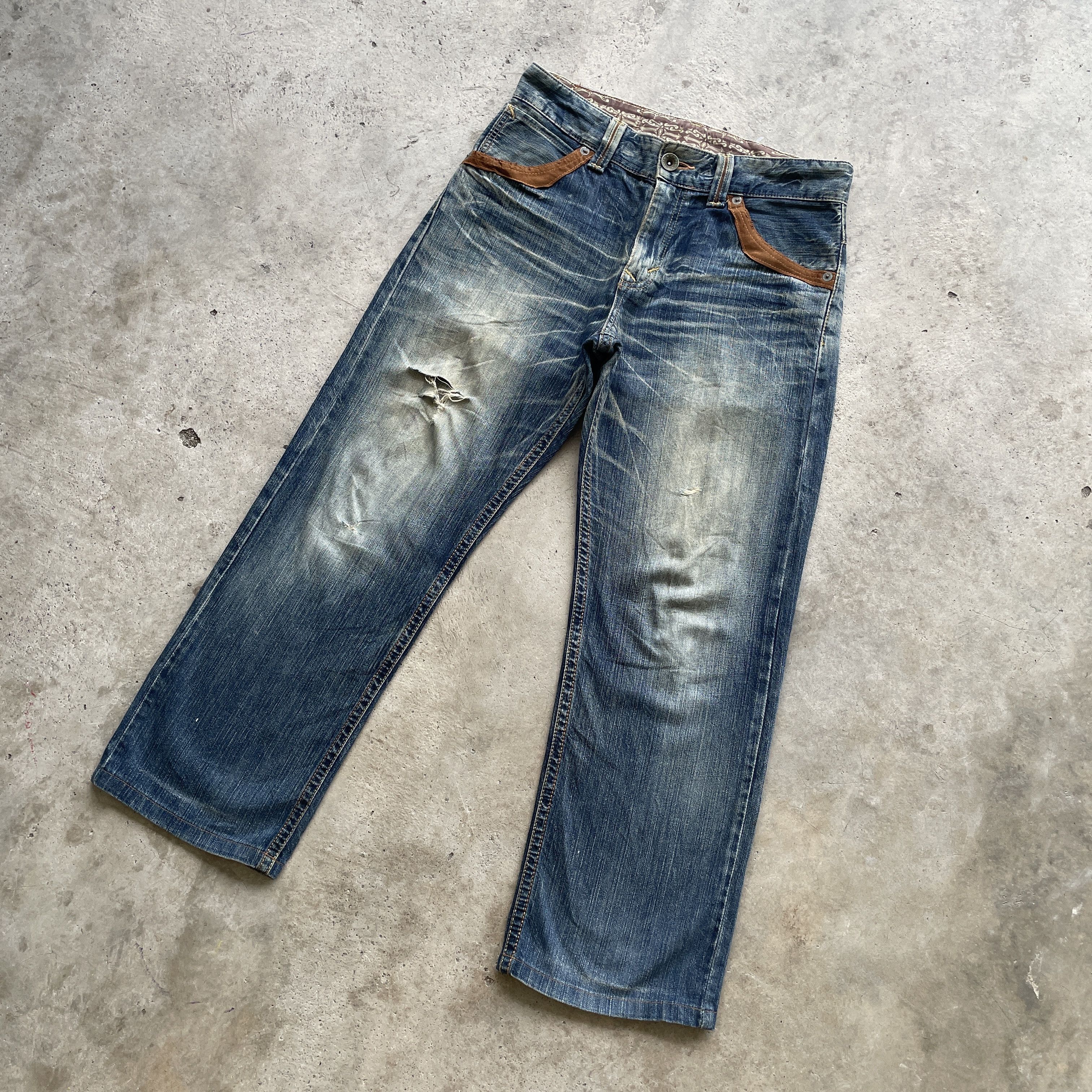 Edwin W32 Vintage Edwin Distressed Jeans Faded Rusty Denim Pants Size US 32 / EU 48 - 1 Thumbnail