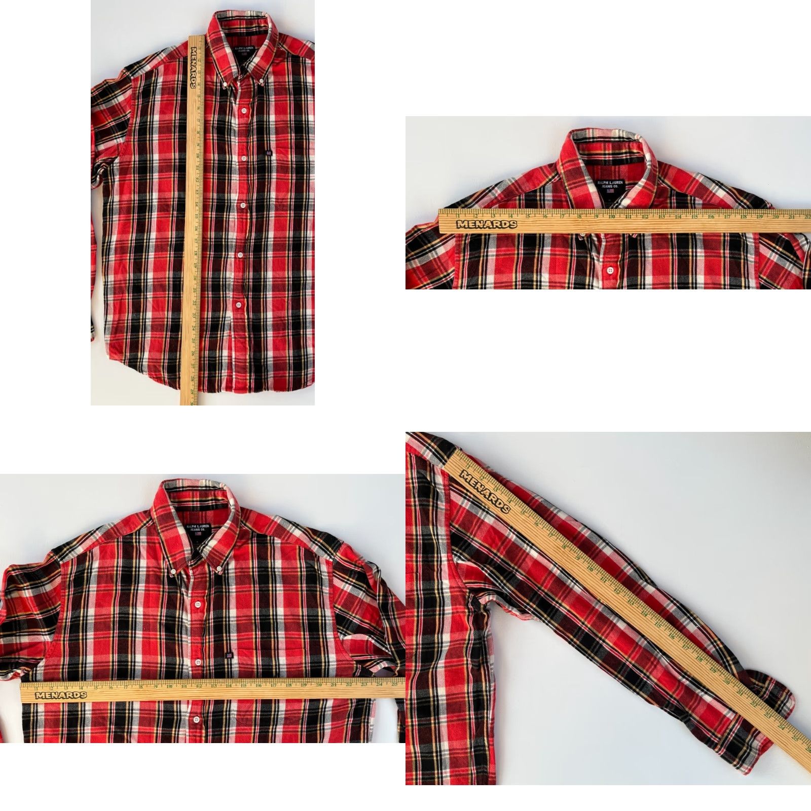 Ralph Lauren VINTAGE Ralph Lauren Jeans Co. Button-Down Shirt M Red Plaid 90s Mens Button-Down Shirt Size US M / EU 48-50 / 2 - 8 Thumbnail