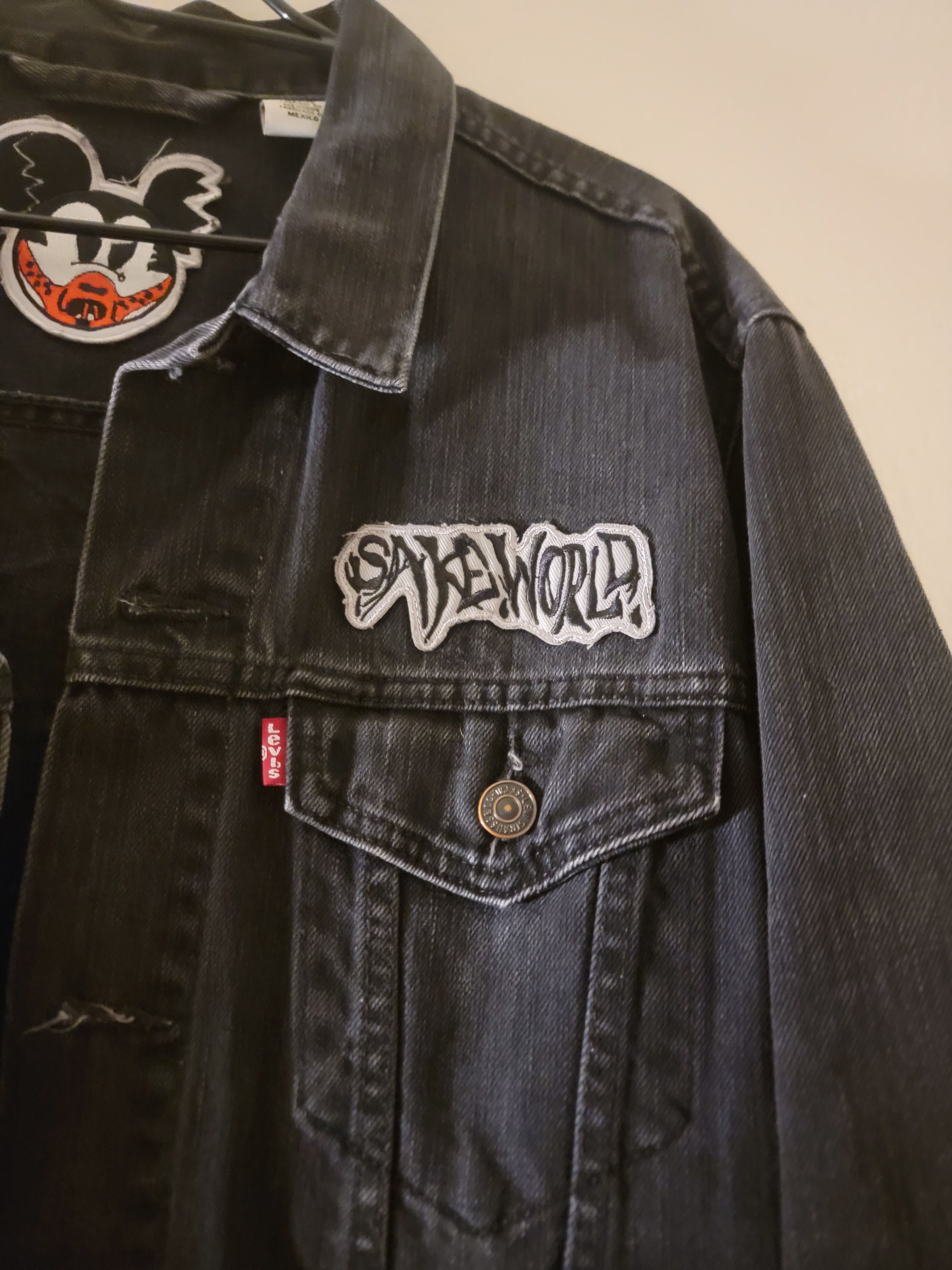 Levi's Sake world levis jeans jackets huge patches sewn on Size US L / EU 52-54 / 3 - 6 Thumbnail