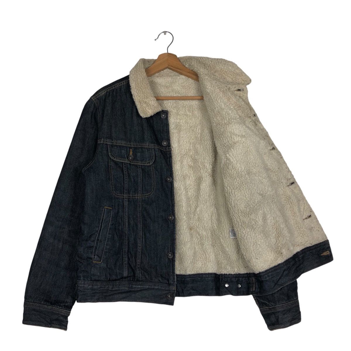 Japanese Brand 📌Vintage Trucker Denim Jacket Gu Japan Sherpa Shearling Size US M / EU 48-50 / 2 - 12 Thumbnail