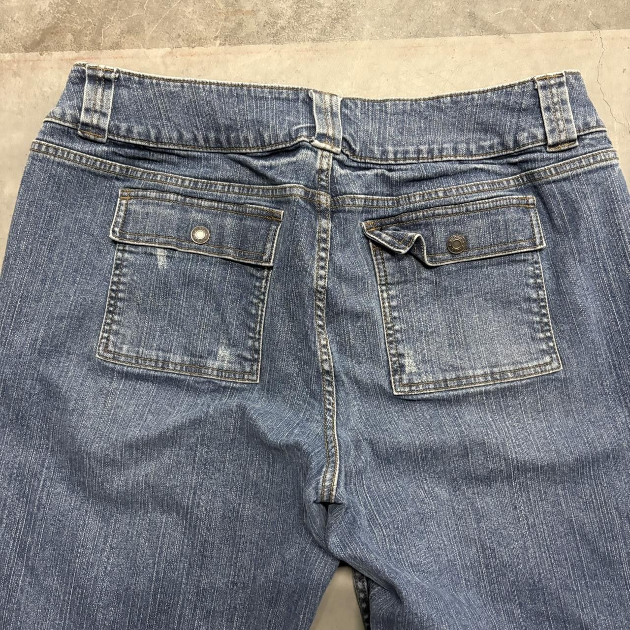 Japanese Brand × Vintage Crazy Vintage Y2K/2000s Baggy Flare Bootcut Medium Wash Denim Jeans! Size US 36 / EU 52 - 6 Thumbnail