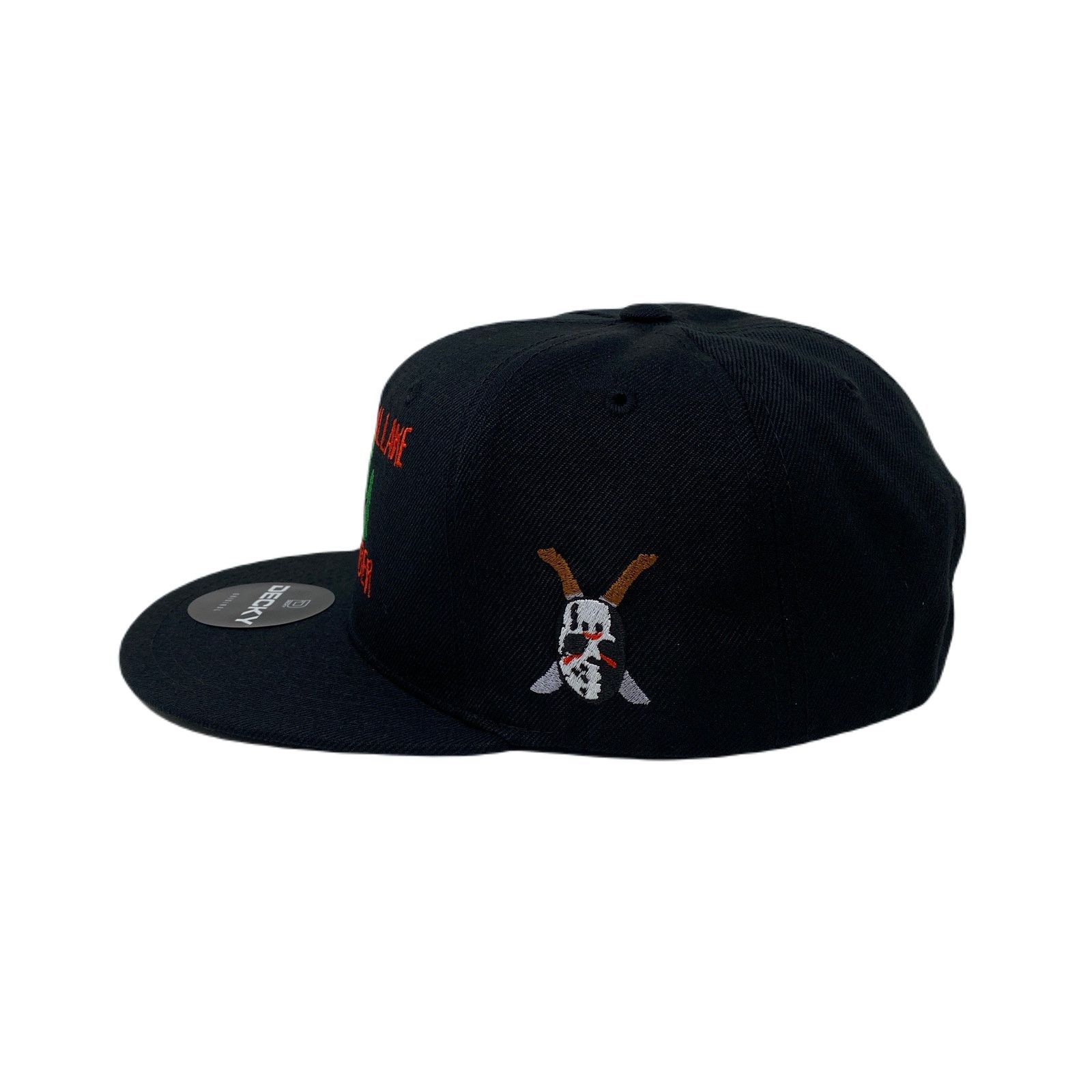 Other Camp Lake Staff Member Mask Snapback Hat All Black Size ONE SIZE - 6 Thumbnail