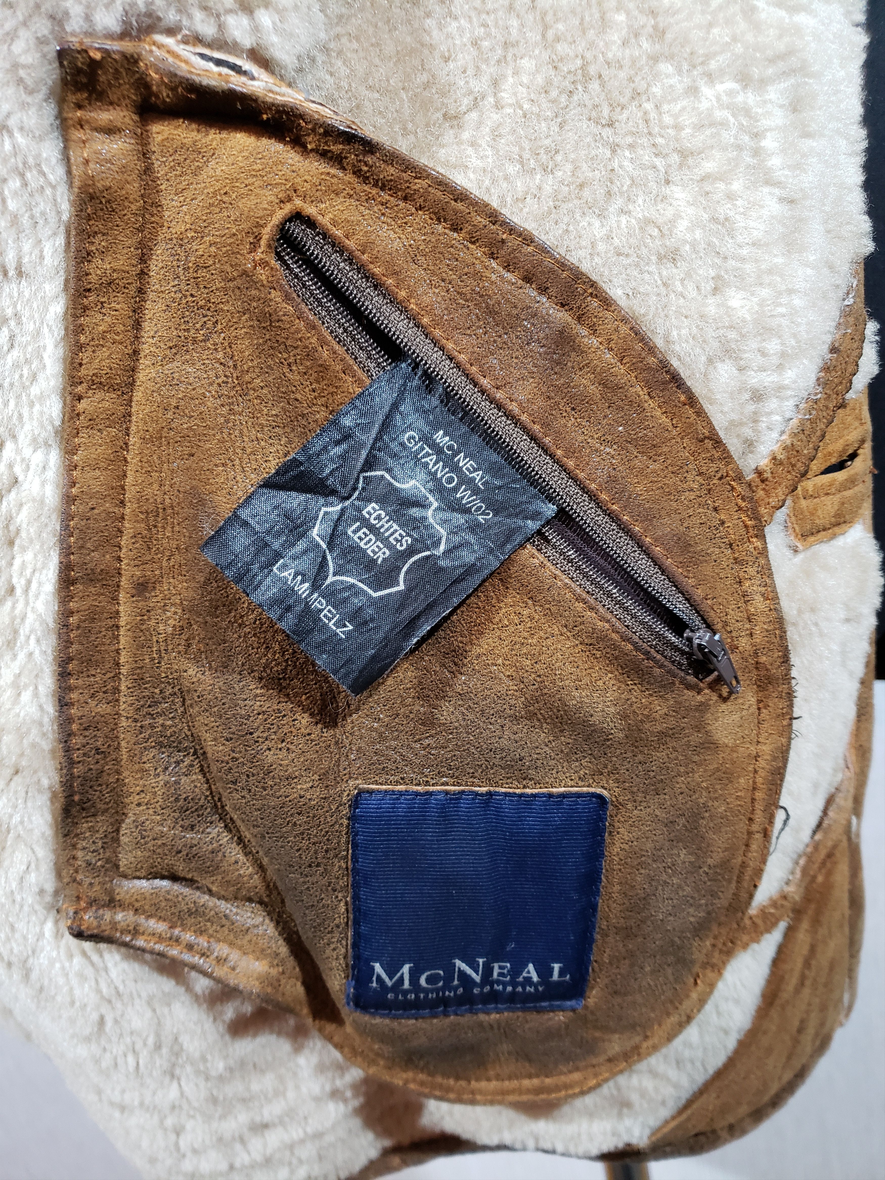 Other Brown men's sheepskin coat with buttons. Size US L / EU 52-54 / 3 - 8 Thumbnail