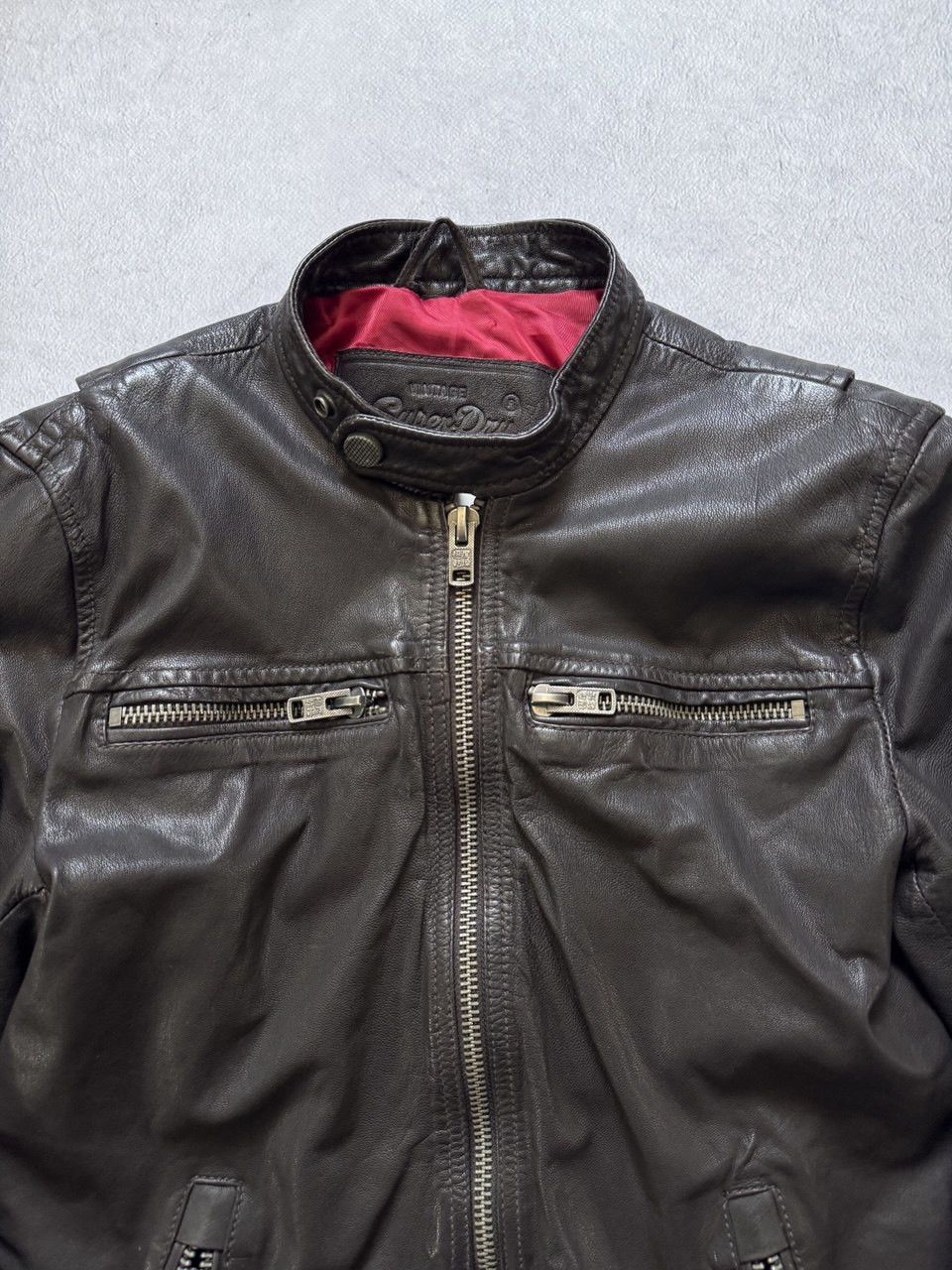 Superdry Superdry Dark Brown Leather Jacket size S Size US S / EU 44-46 / 1 - 3 Thumbnail