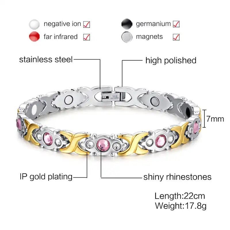 Other Pink Crystal Stone Health Bracelet Size ONE SIZE - 2 Thumbnail