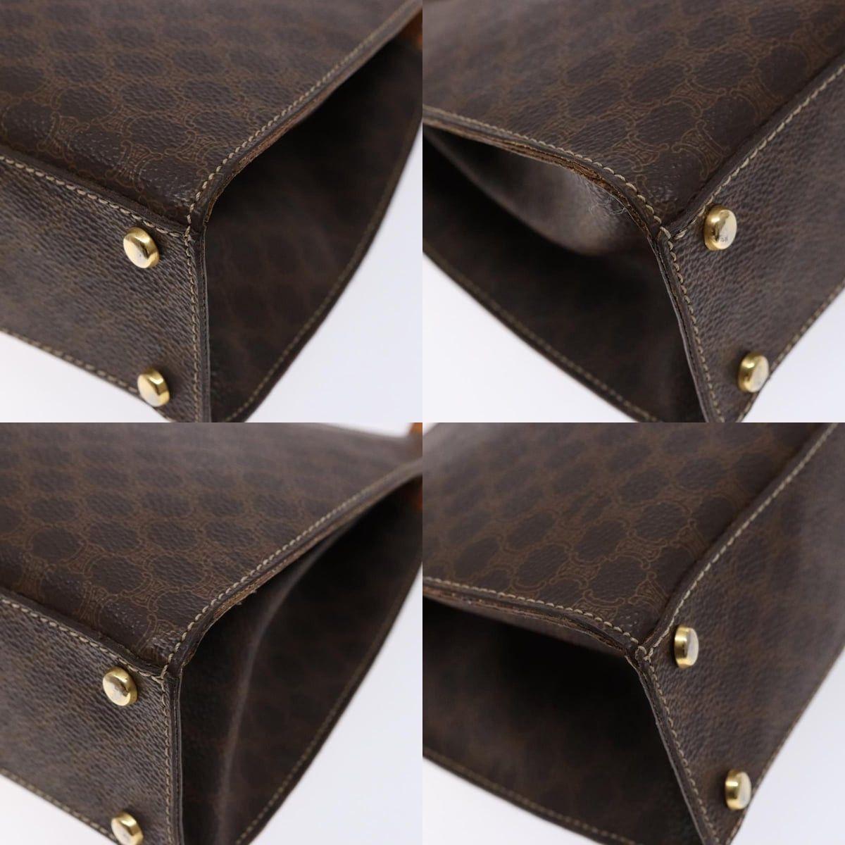 Celine CELINE Macadam Canvas Hand Bag Pvc Leather Brown Gold Size ONE SIZE - 10 Thumbnail