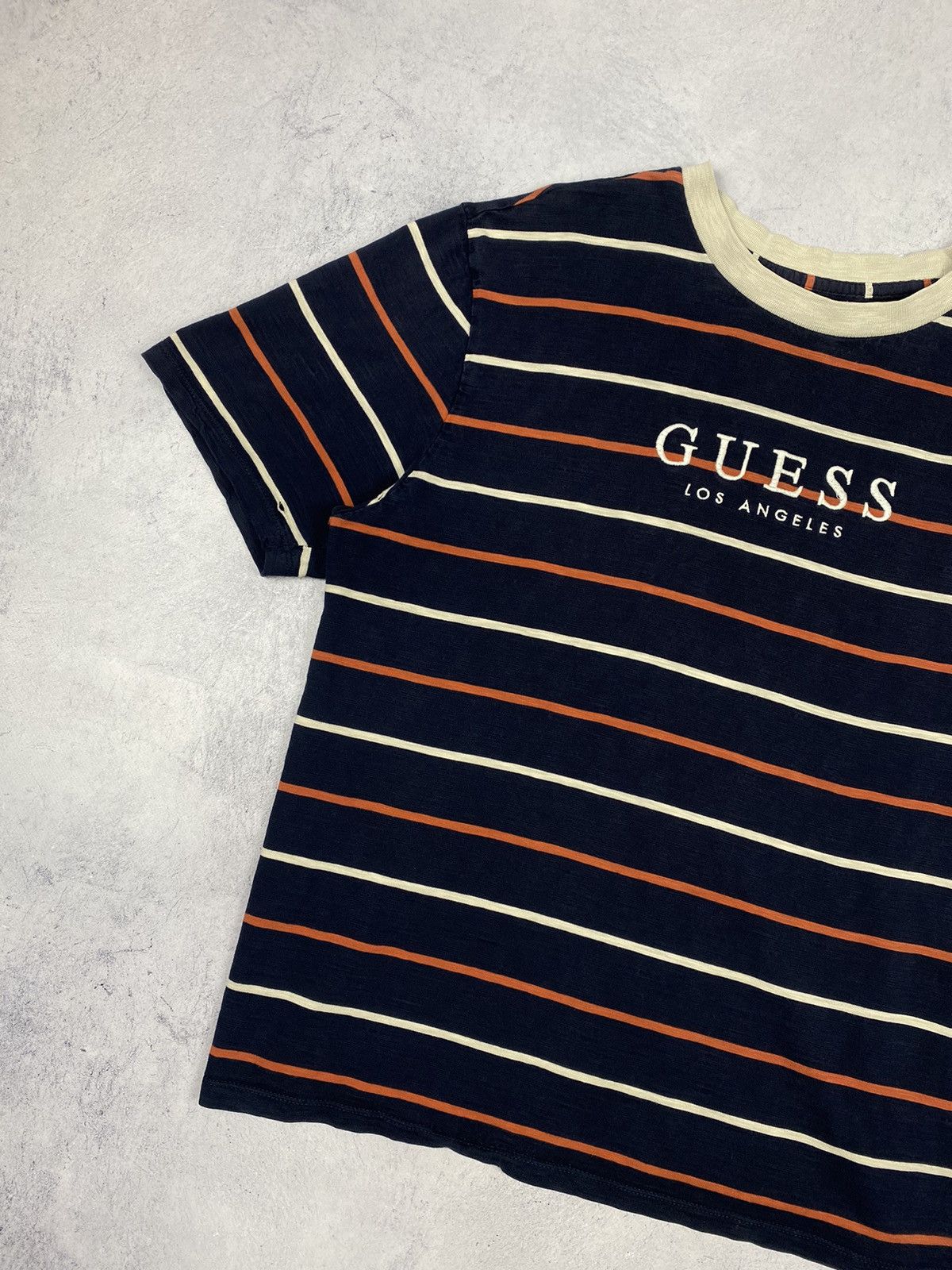 Guess × Vintage Vintage Guess Los Angeles Striped USA Asap Rocky Tee y2k Size US S / EU 44-46 / 1 - 4 Thumbnail