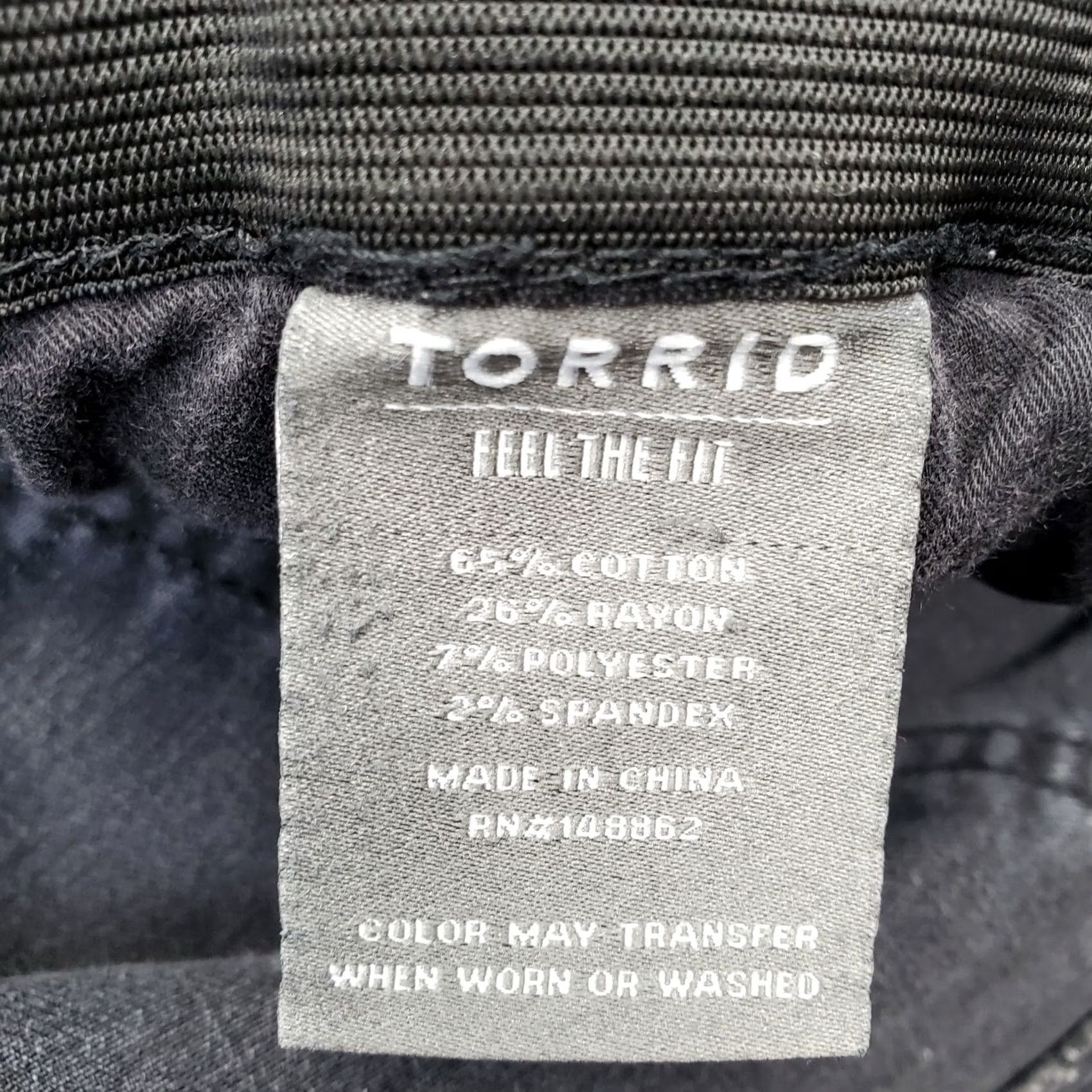 Torrid Torrid Jeans Womens Size 22 Black Denim Premium Stretch Distressed Comfort Skinny Jeans Size 40" / US 18 - 7 Thumbnail