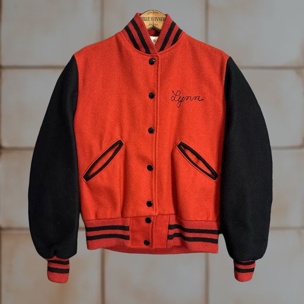 Vintage VINTAGE Howe Athletic Jacket Wool Varsity Small USA Made Red Wool 80s 90s Embroidered Pocket Long Sleeve Snap Button Women Varsity Jacket Short Length Size S / US 4 / IT 40 - 1 Thumbnail