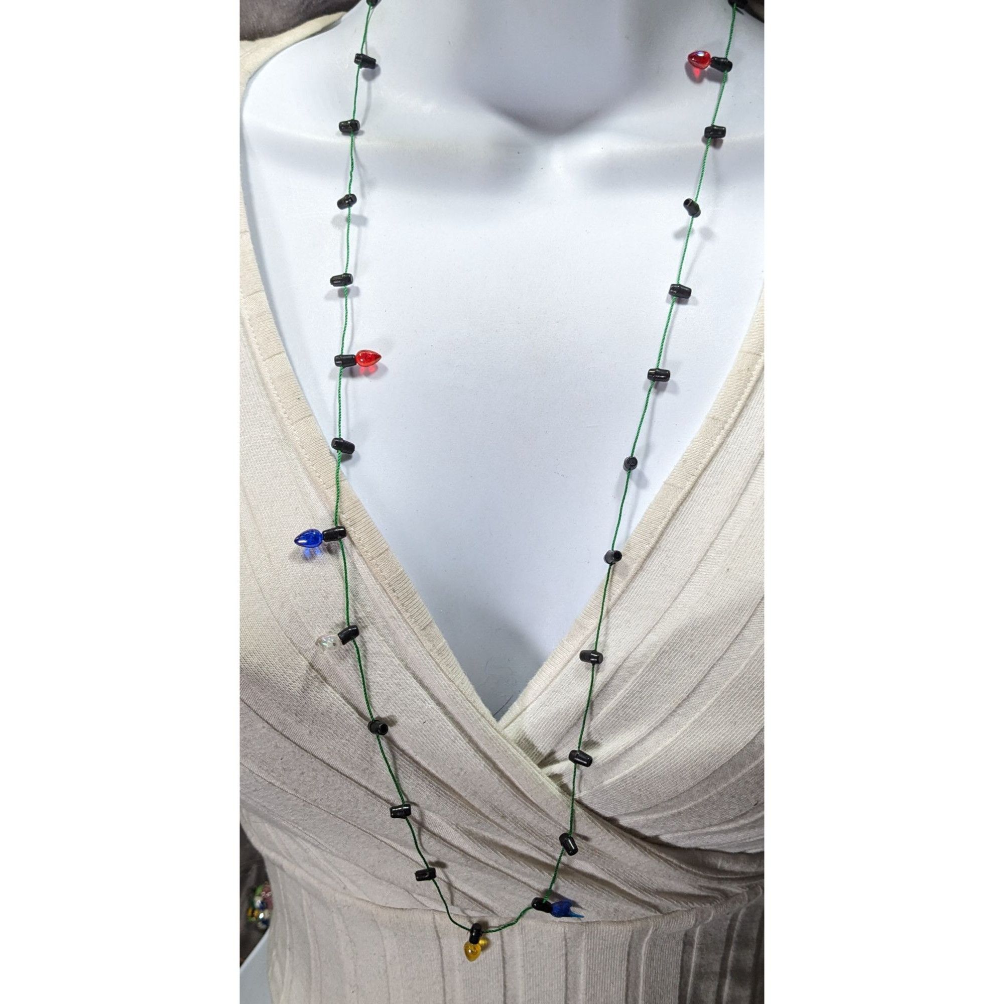 Other Christmas Light Bulb Necklace With Green Cord Size ONE SIZE - 4 Thumbnail