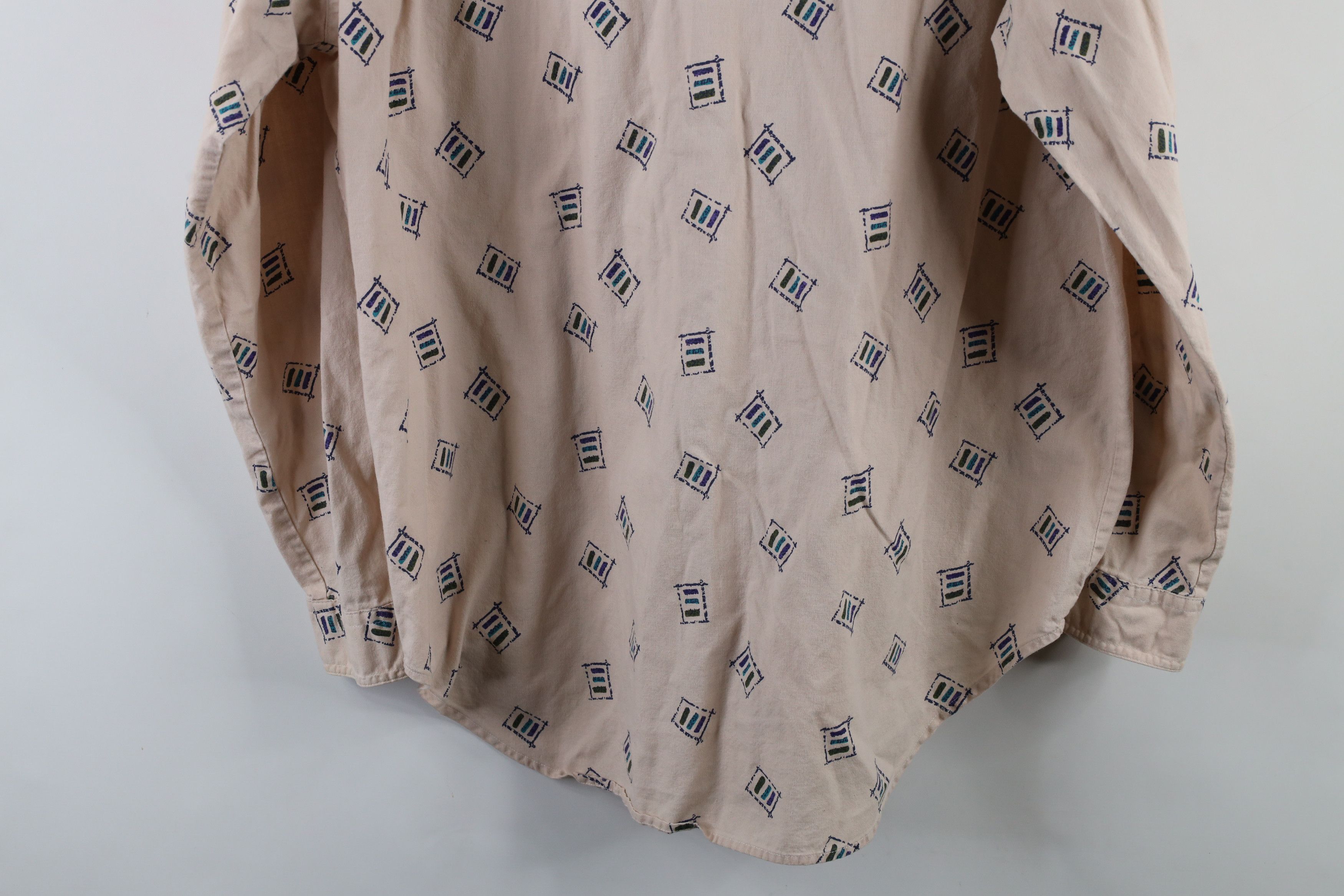 Levi's × Vintage Vintage 90s Levis Abstract Geometric Collared Button Shirt Size US XL / EU 56 / 4 - 12 Thumbnail