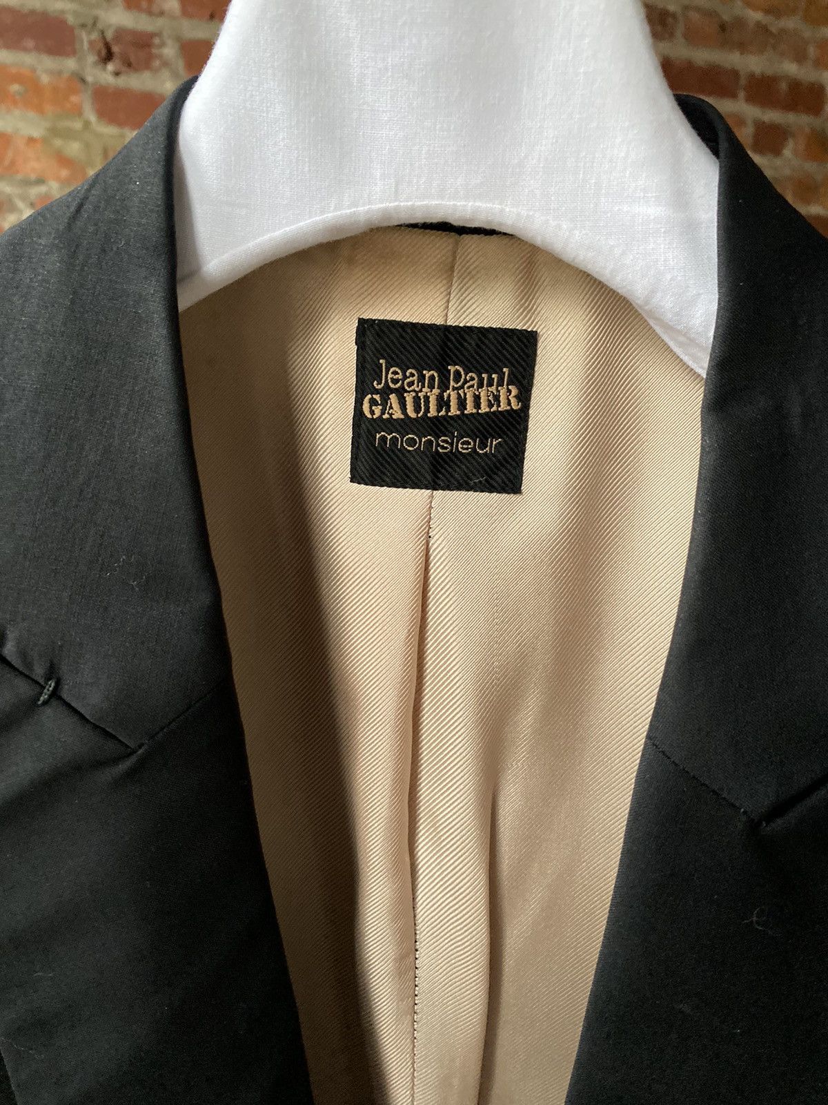 Jean Paul Gaultier 90s Jean Paul Gaultier Cropped Black Blazer Size 50S - 9 Thumbnail
