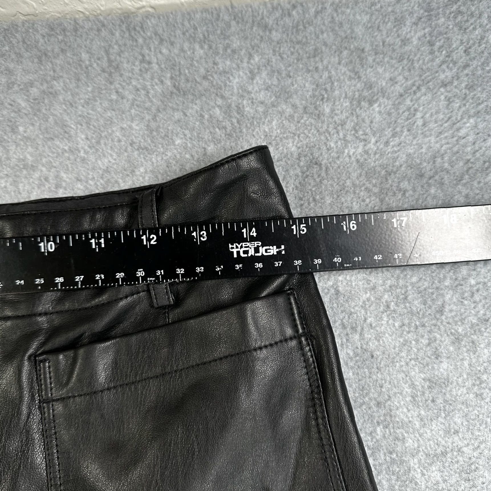 Vintage Maeve The Colette Pants Womens 29 Black Faux Leather Wide Leg High Rise Dress Pants Size 29" - 6 Thumbnail